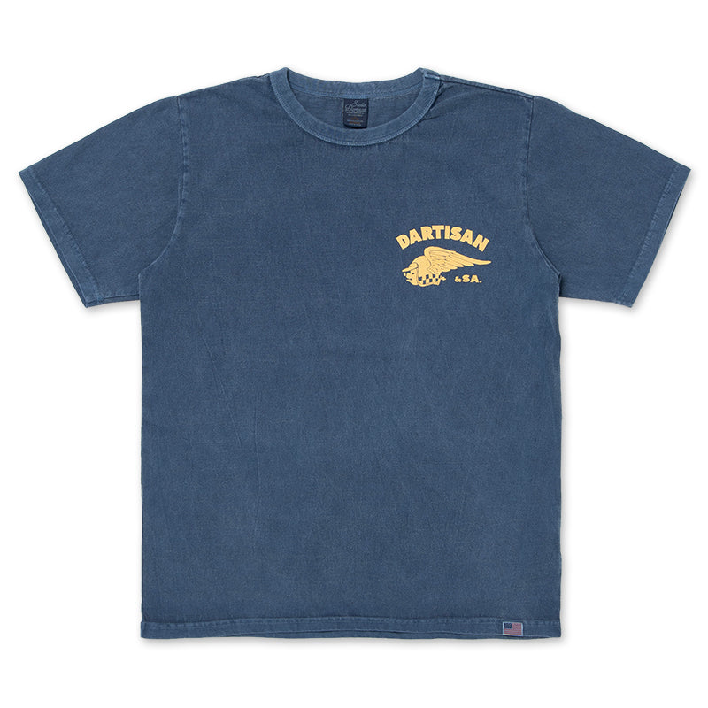 8163B USA Cotton Pigment Dye T-Shirt  - NAVY