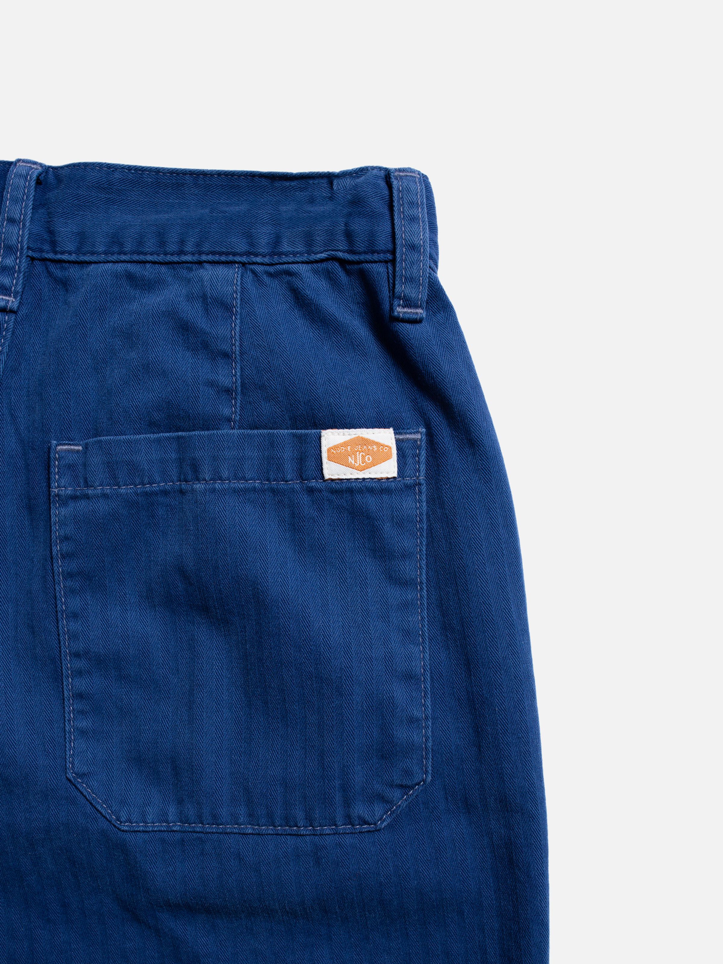 WENDY HERRINGBONE PANTS - BLUE