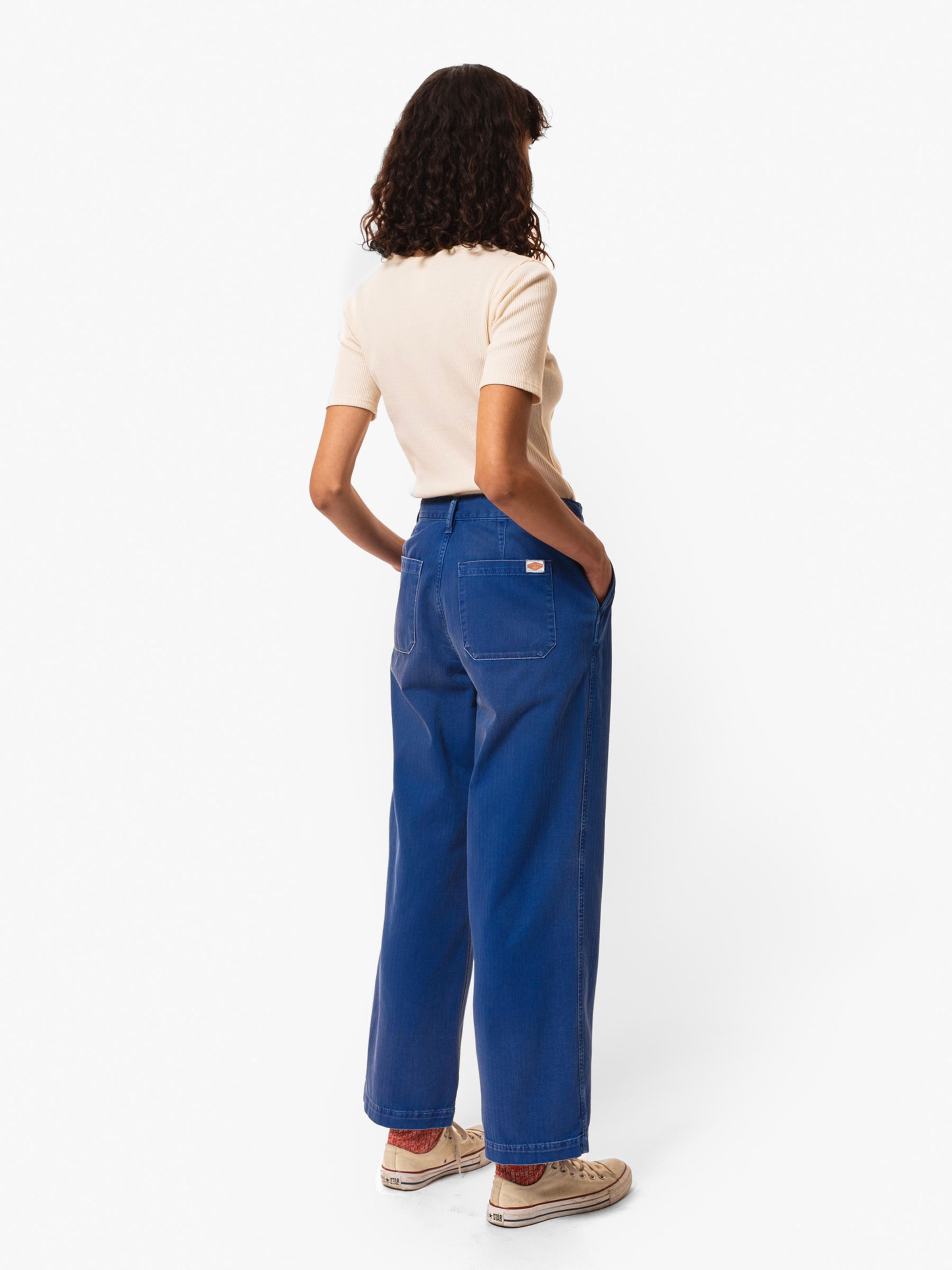 WENDY HERRINGBONE PANTS - BLUE