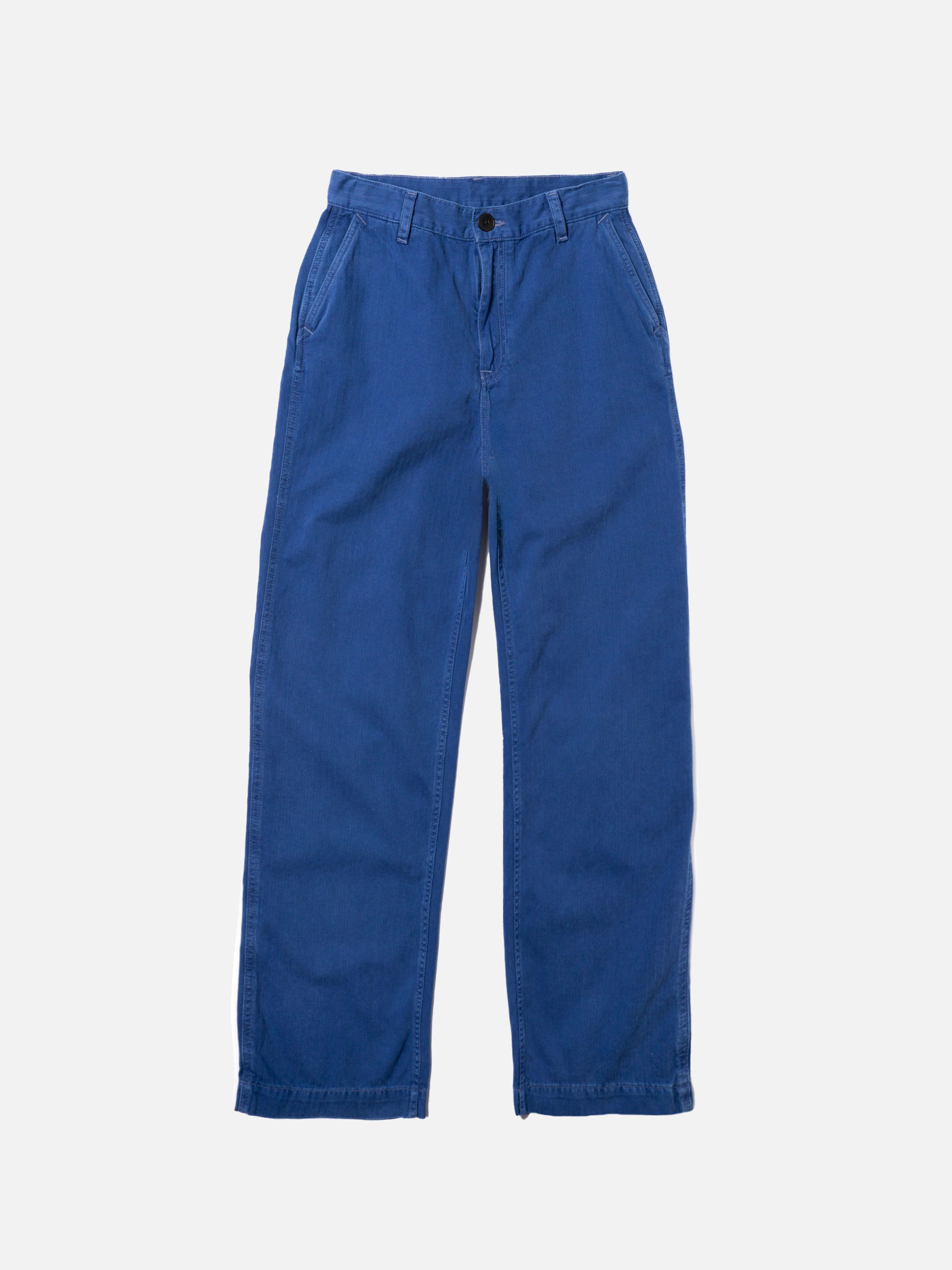 WENDY HERRINGBONE PANTS - BLUE