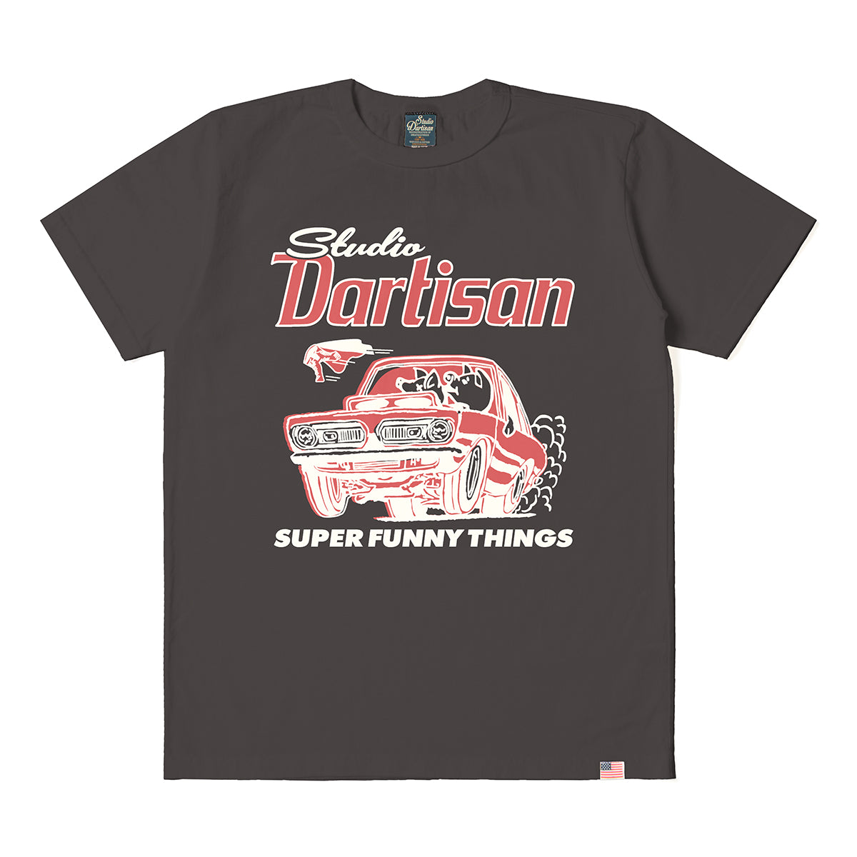 8232A USA Cotton Printed T-Shirt - CHARCOAL BLACK