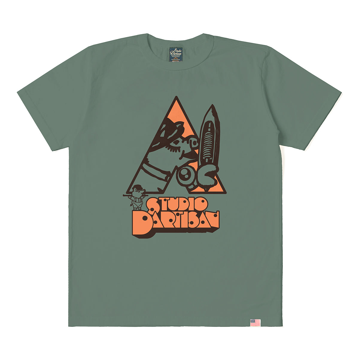 8233B USA Cotton Printed T-Shirt - GREEN