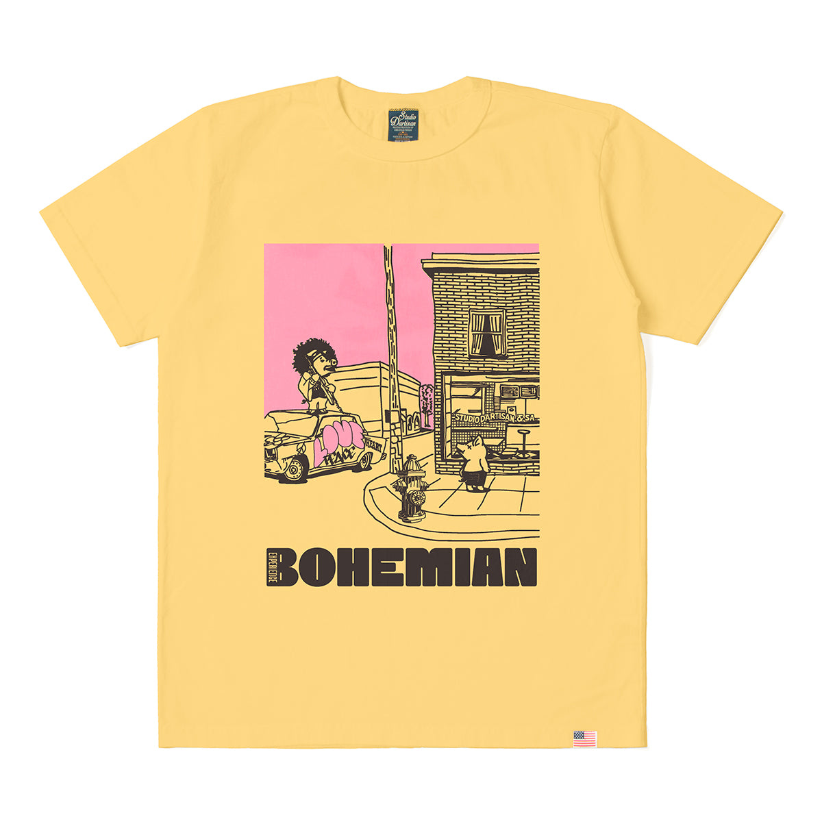 8234B USA Cotton Printed T-Shirt - YELLOW
