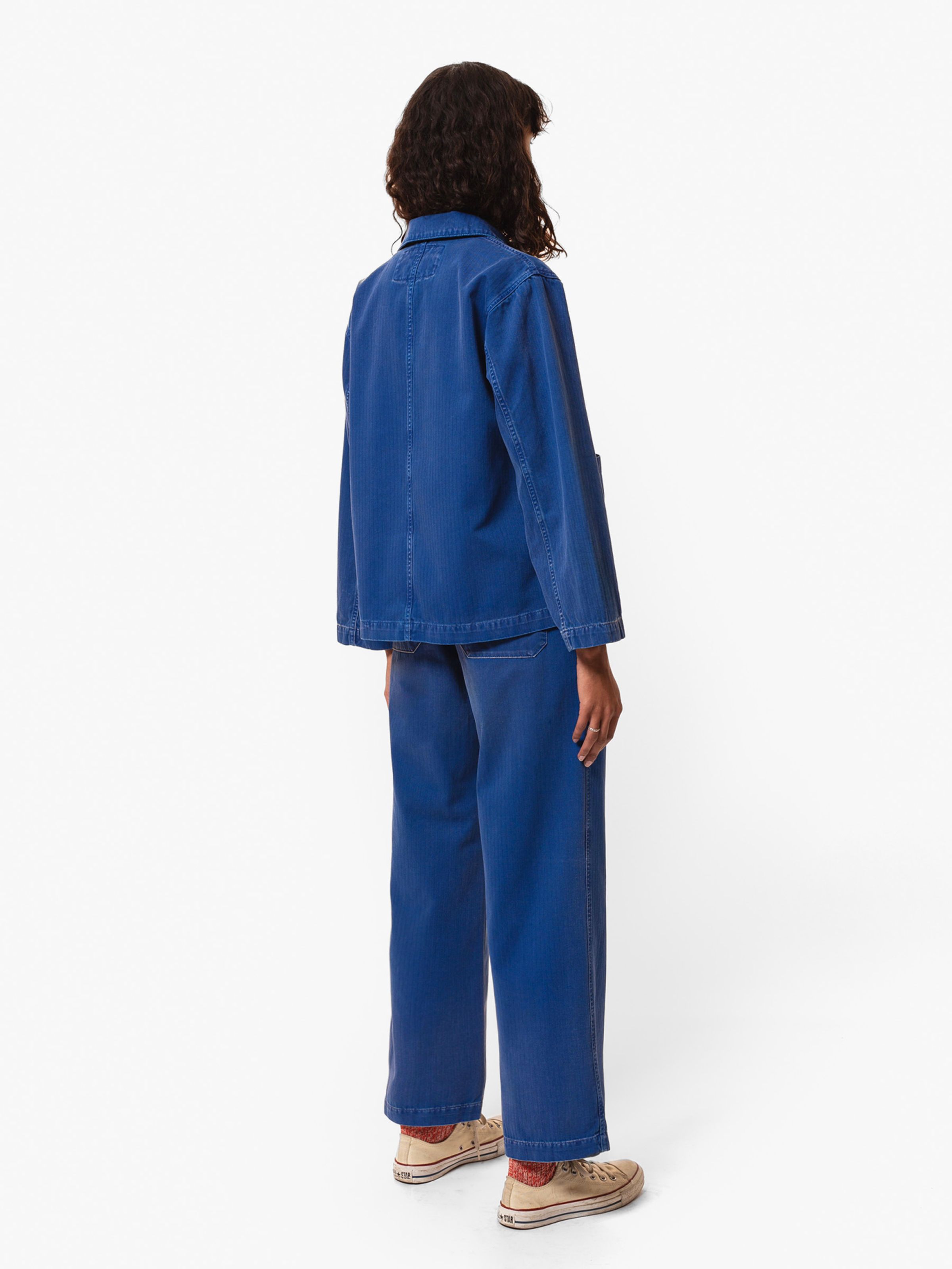 LOVIS HERRINGBONE DENIM JACKET - BLUE