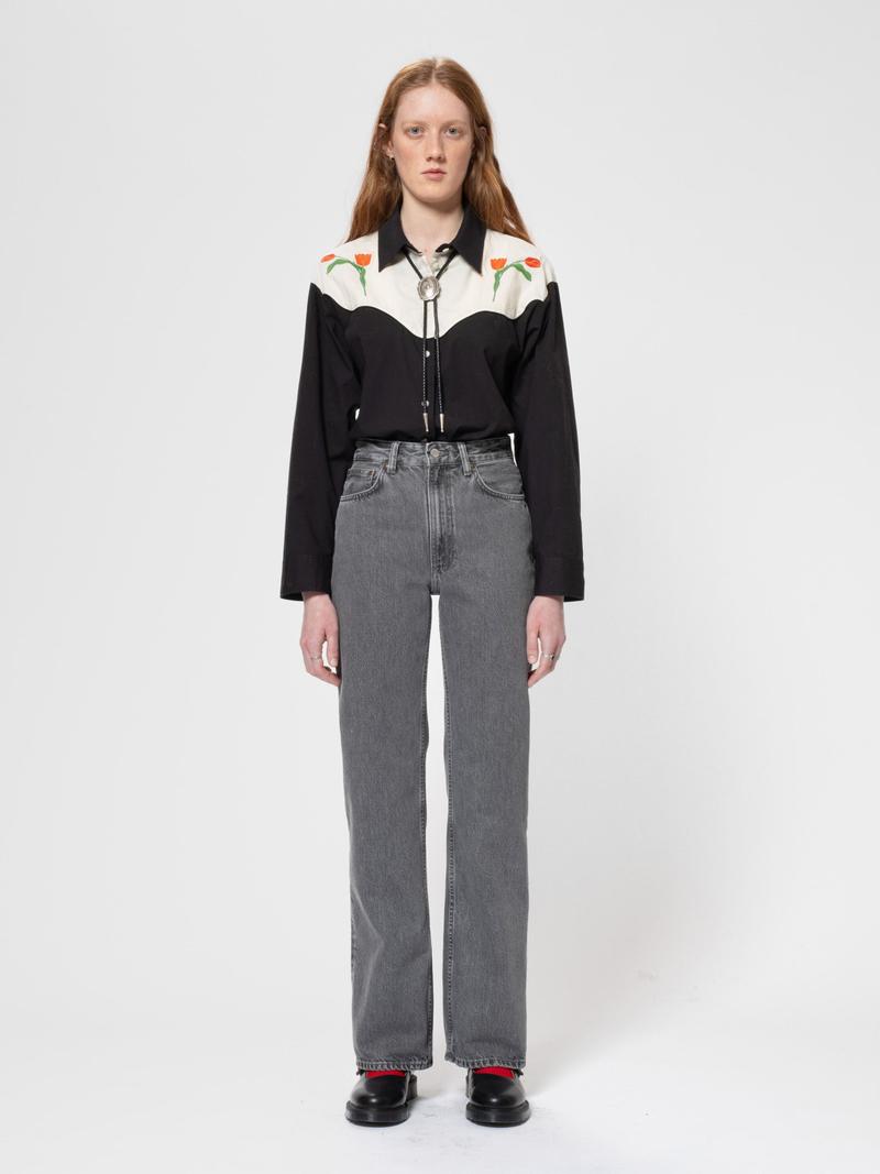 DAISY WESTERN COTTON SHIRT - BLACK