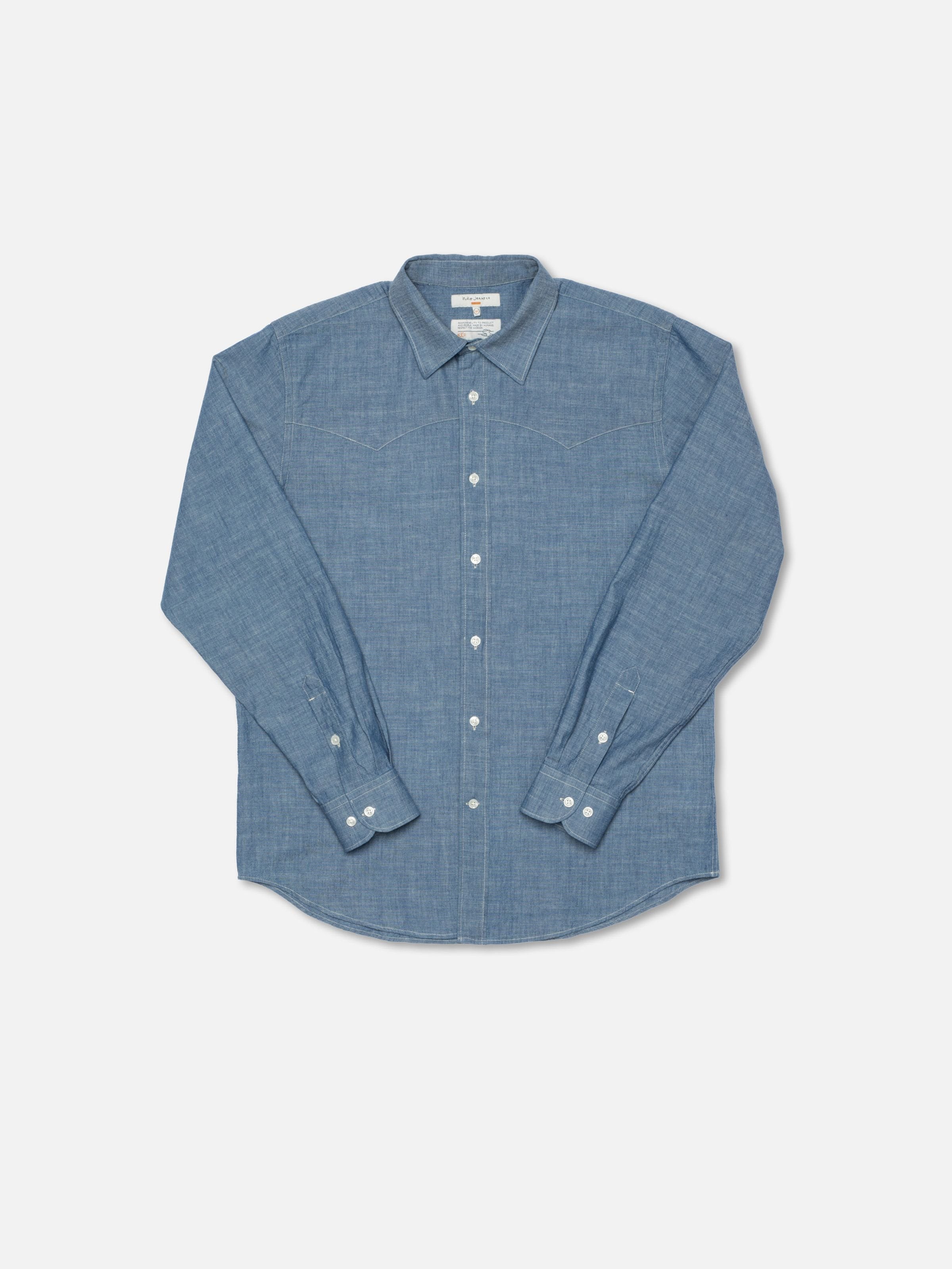 GEORGE CHAMBRAY SHIRT - BLUE