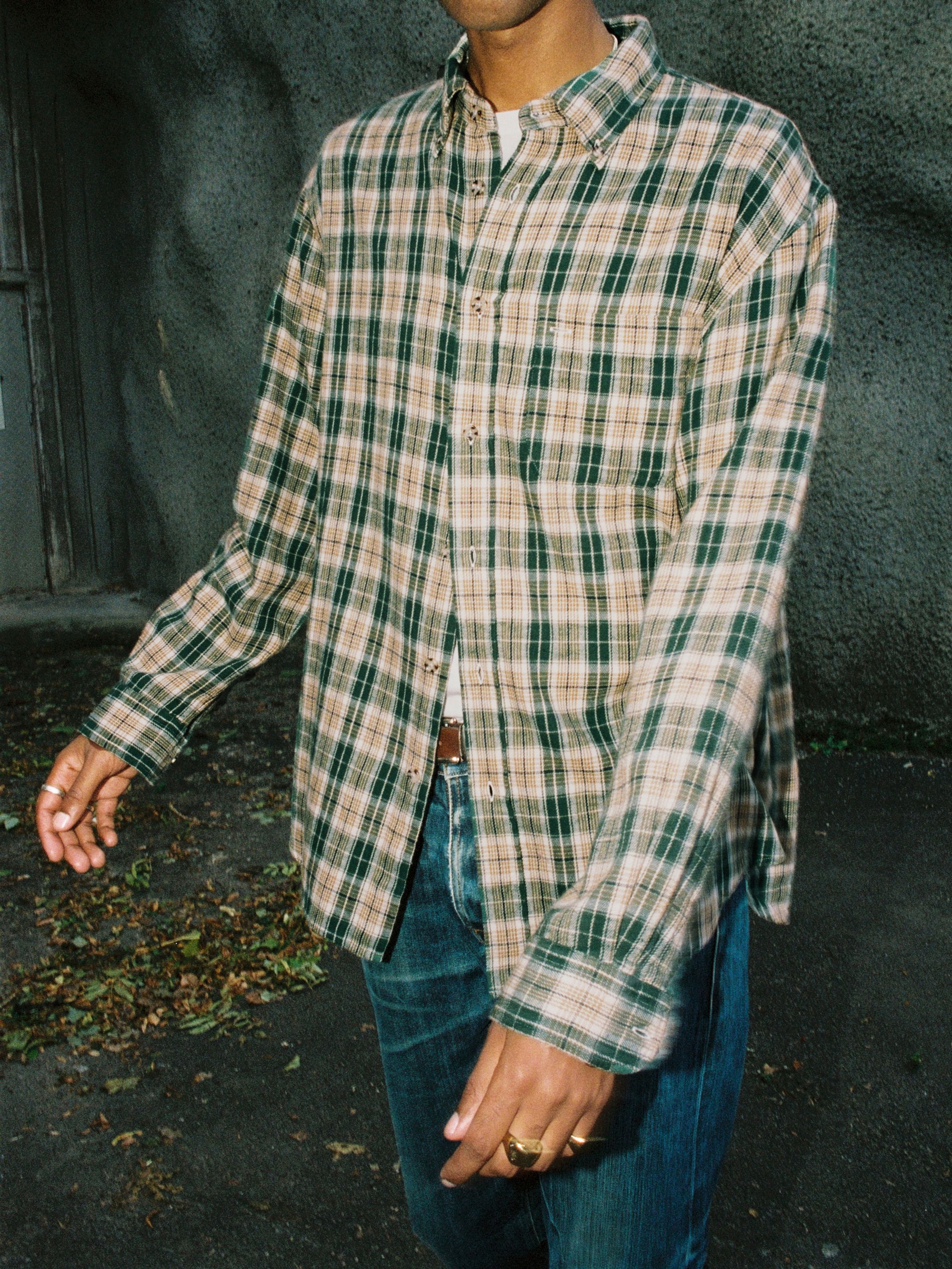 JULIAN FARMERS CHECK SHIRT - RACING GREEN