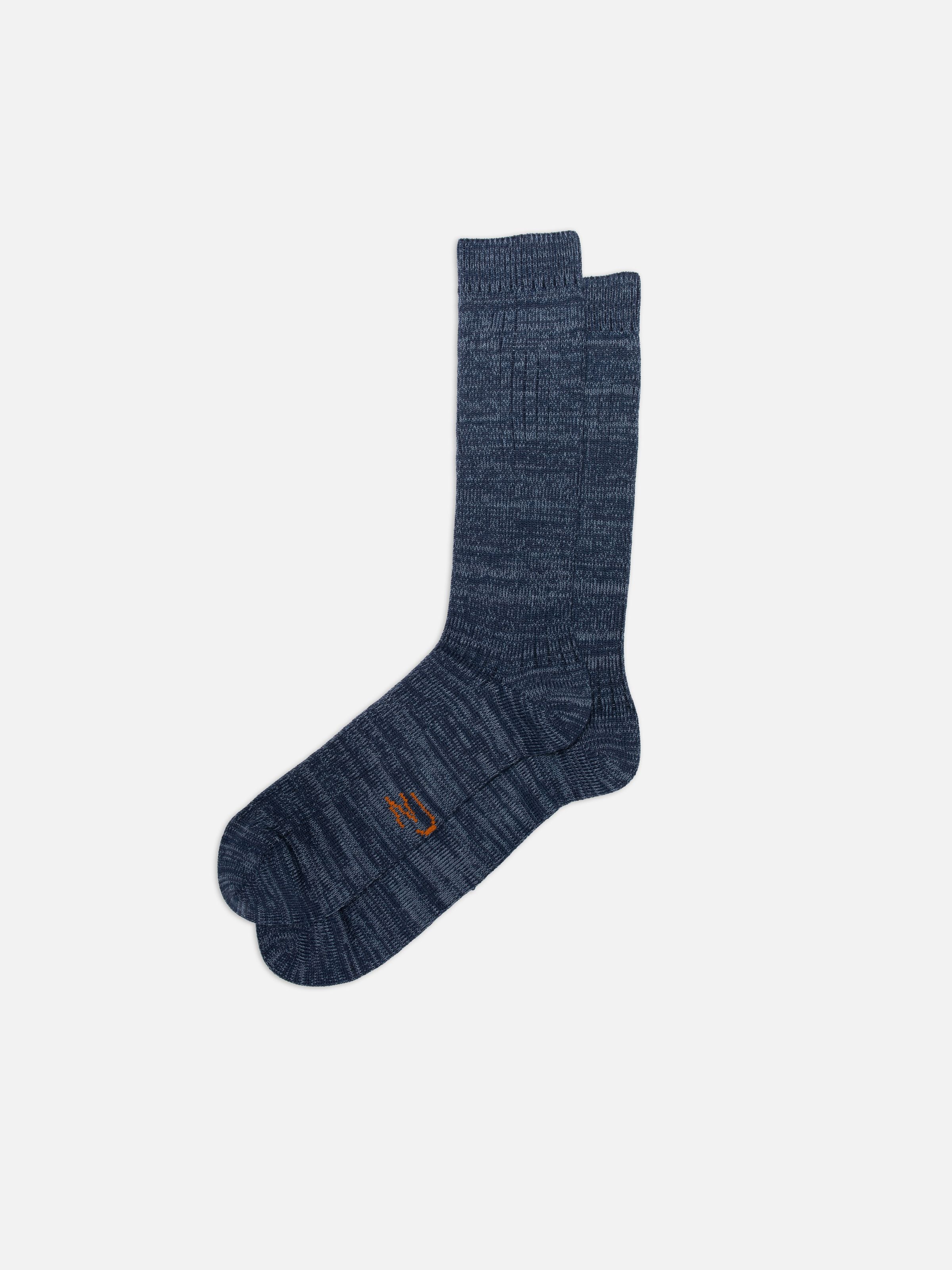 Rasmusson Mens Rib Sock - Dark Blue