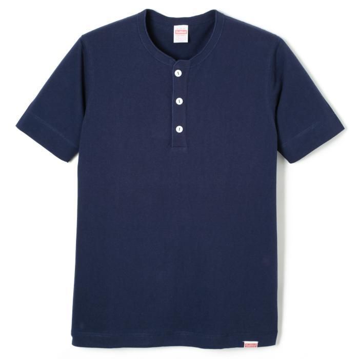 NEW HENLEY NECK SHORT-SLEEVED T-SHIRT (SLIM FIT) - NAVY