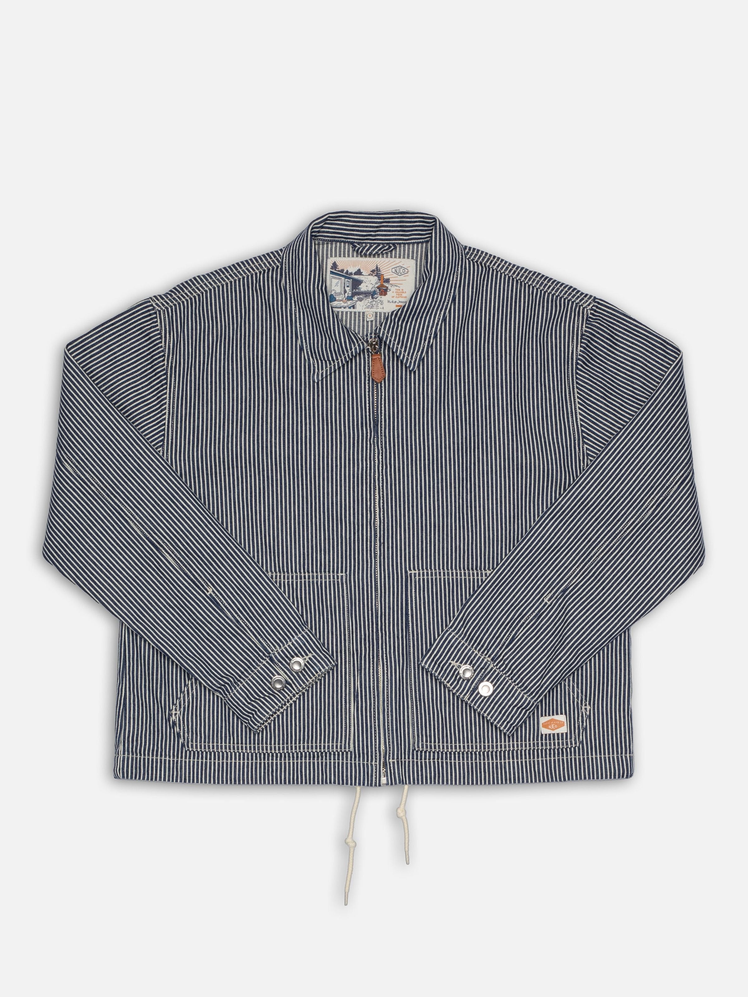 Jade Striped Zip Jacket - Blue/Offwhite