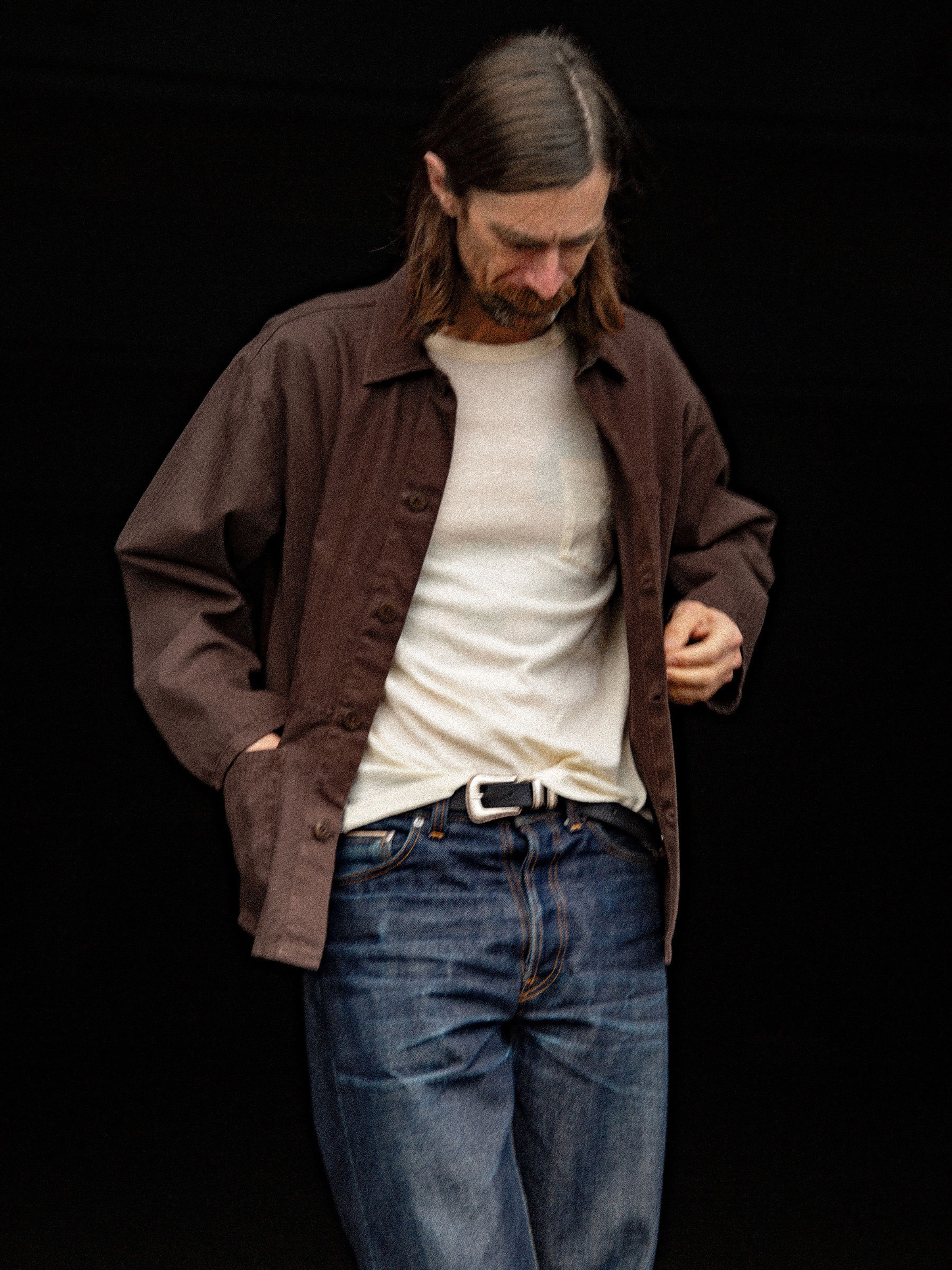 BUDDY HERRINGBONE CHORE JACKET - WALNUT