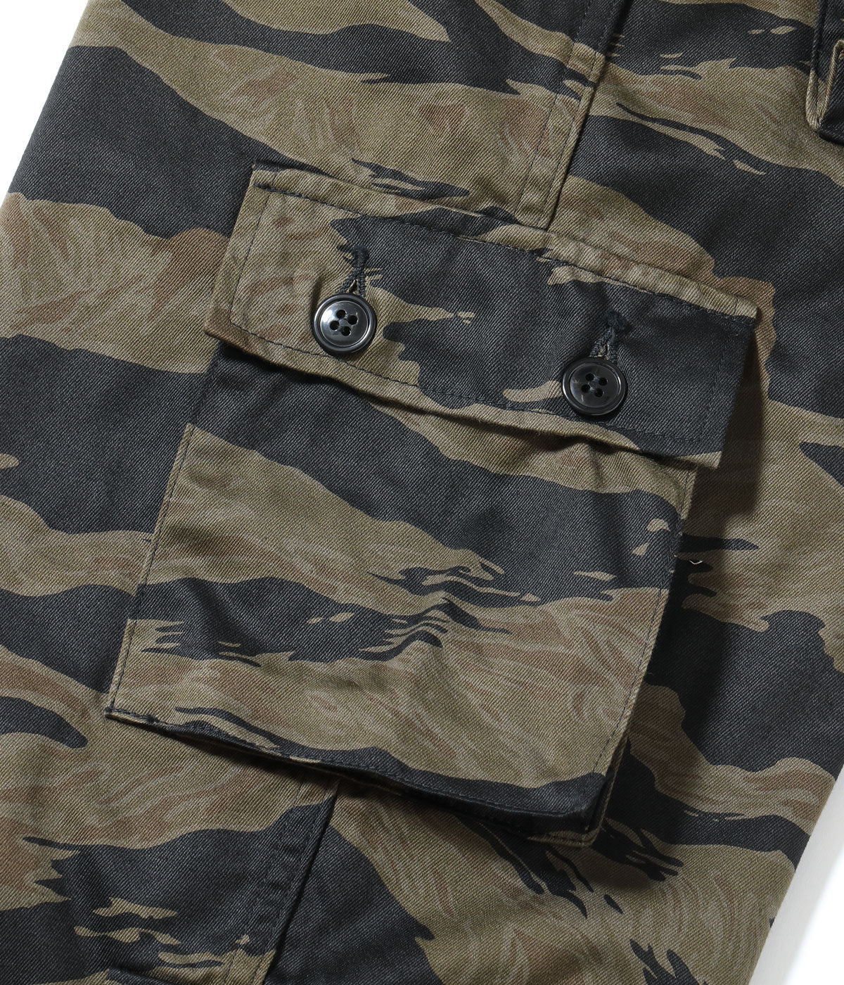 BR42594 WILLIAM GIBSON COLLECTION BLACK TIGER PATTERN TROUSERS OVER DYE - BLACK