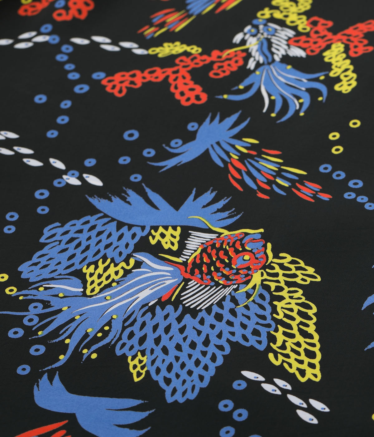 SS39626 RAYON HAWAIIAN SHIRT “TROPICAL FISH” - BLACK