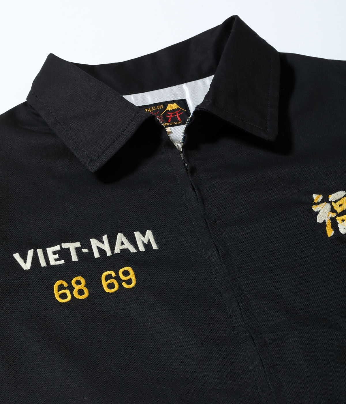TT15879 Late 1960s Style Cotton Vietnam Jacket “DRAGON” - BLACK