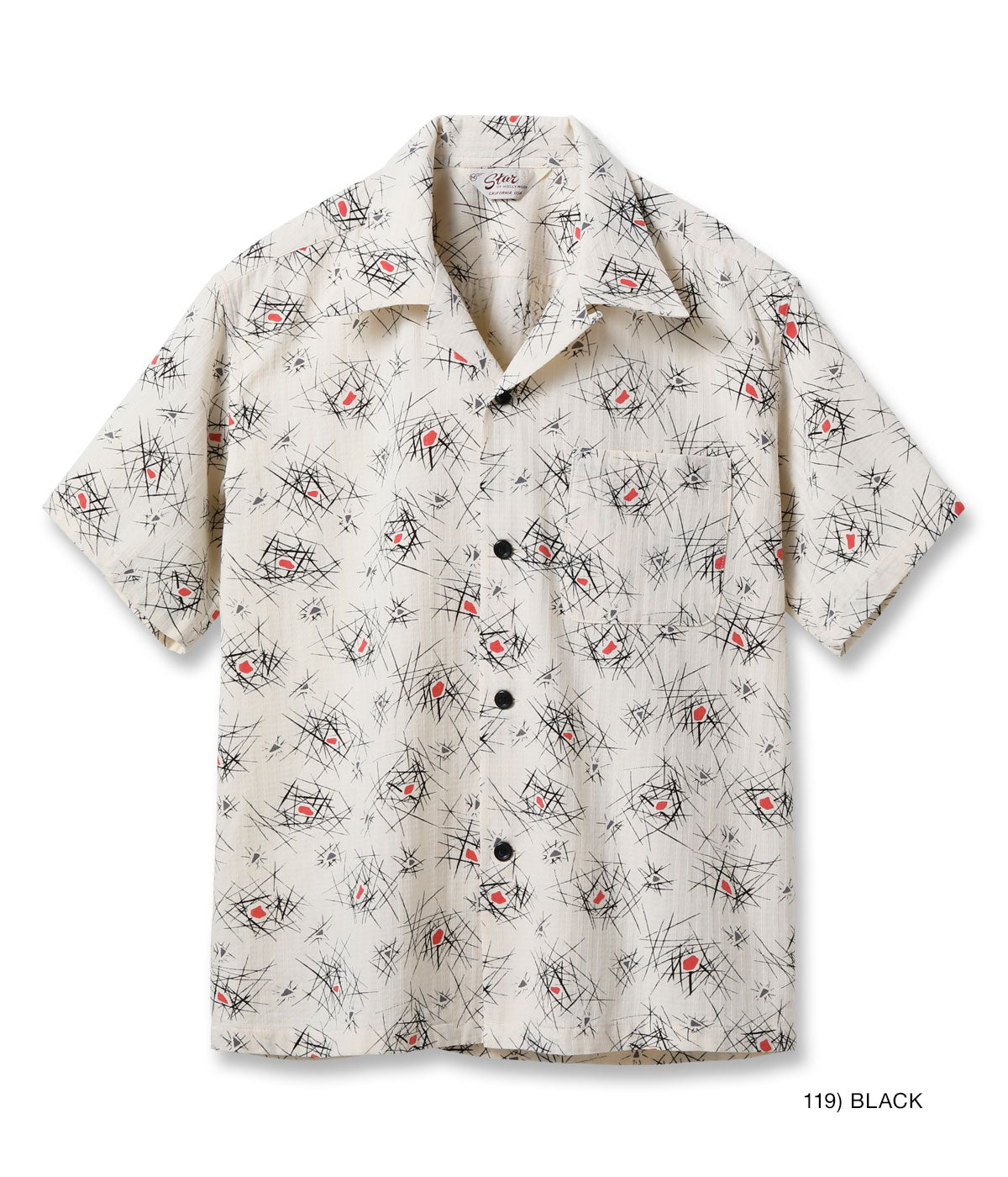 SH39715 DOBBY COTTON OPEN SHIRT “ATOMIC” - BLACK