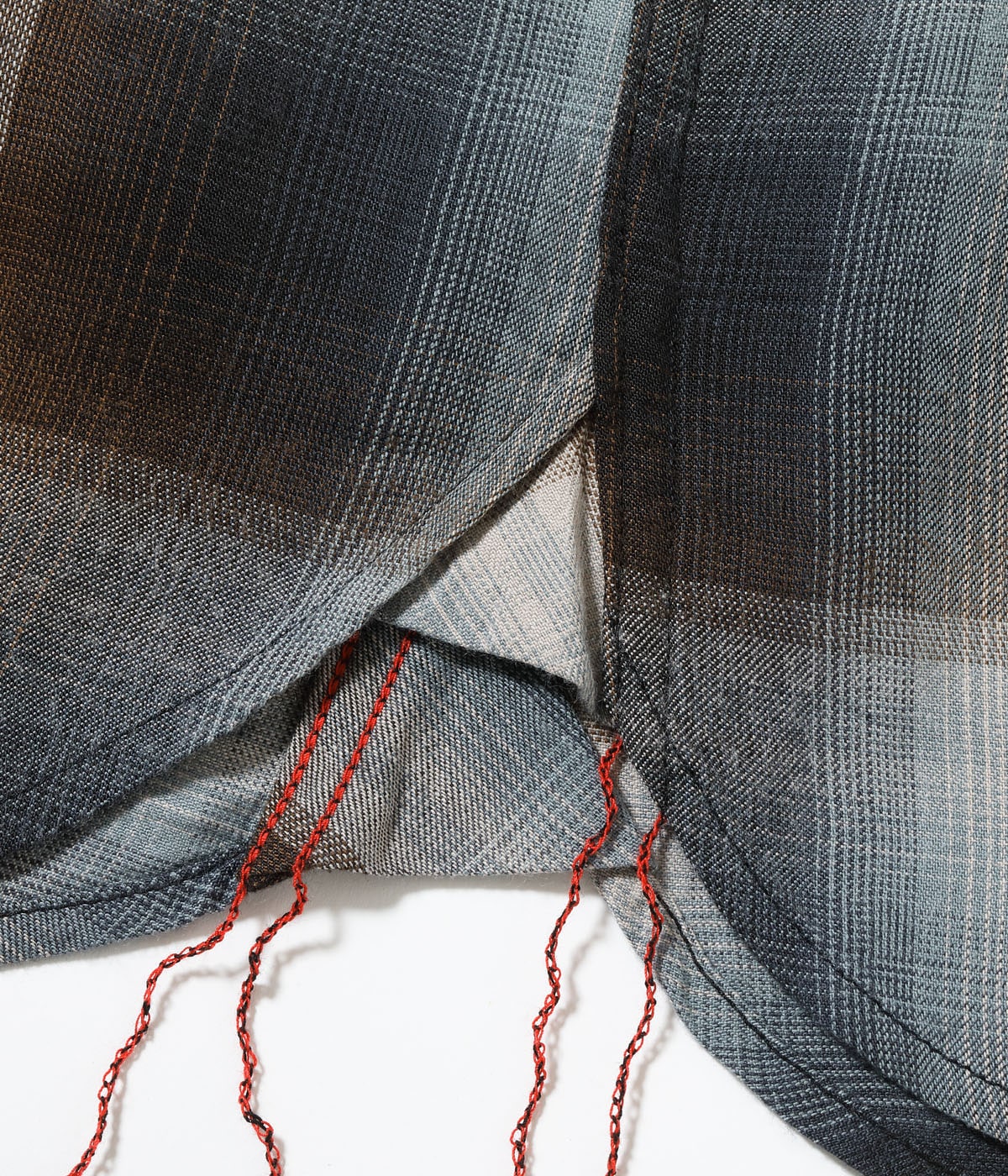 SC39726 RAYON TWILL CHECK WORK SHIRT - BLACK