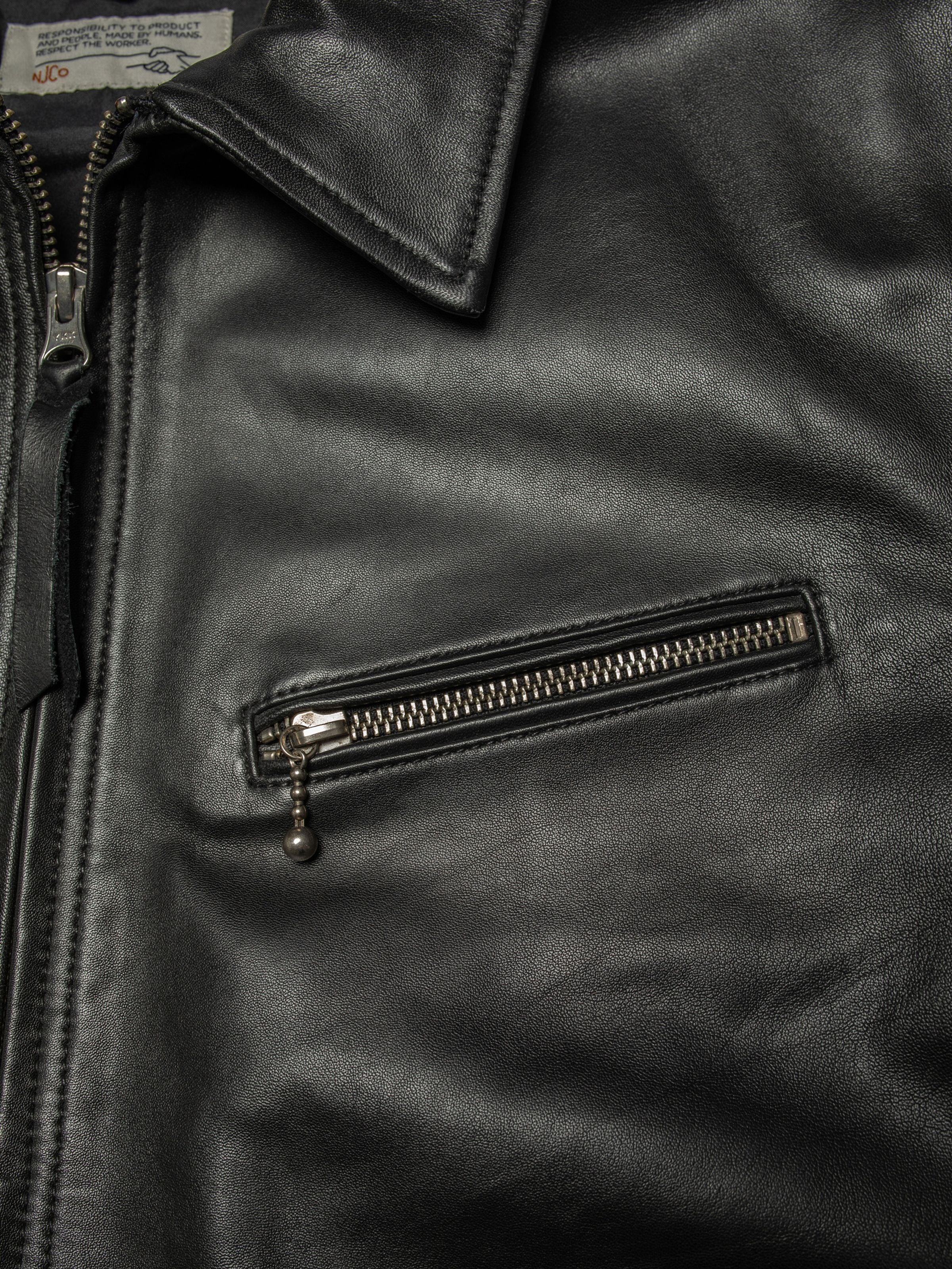 Blake Zip Jacket Leather - Black
