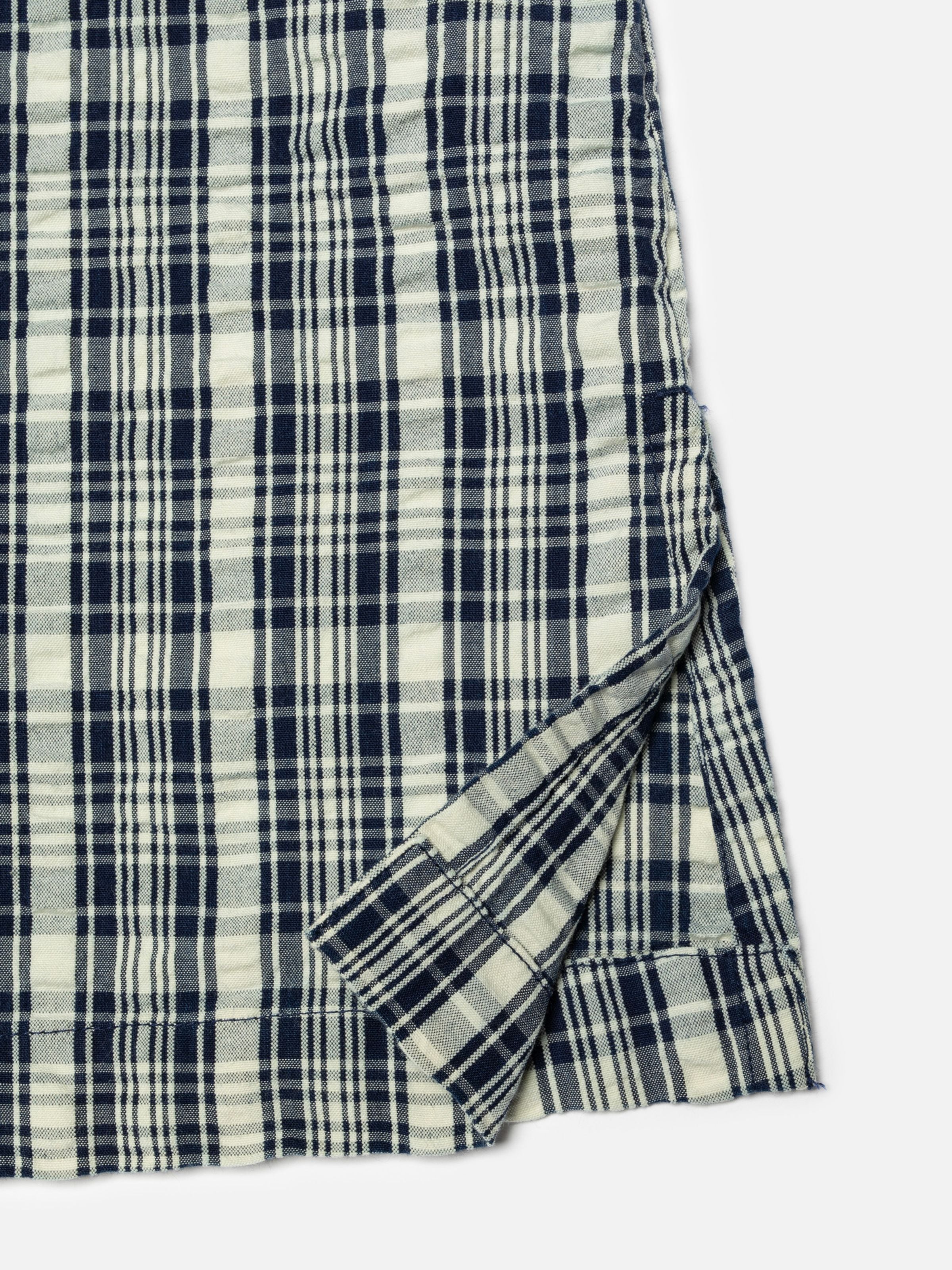 Ronja Dress Indigo Seersucker - Blue/Offwhite