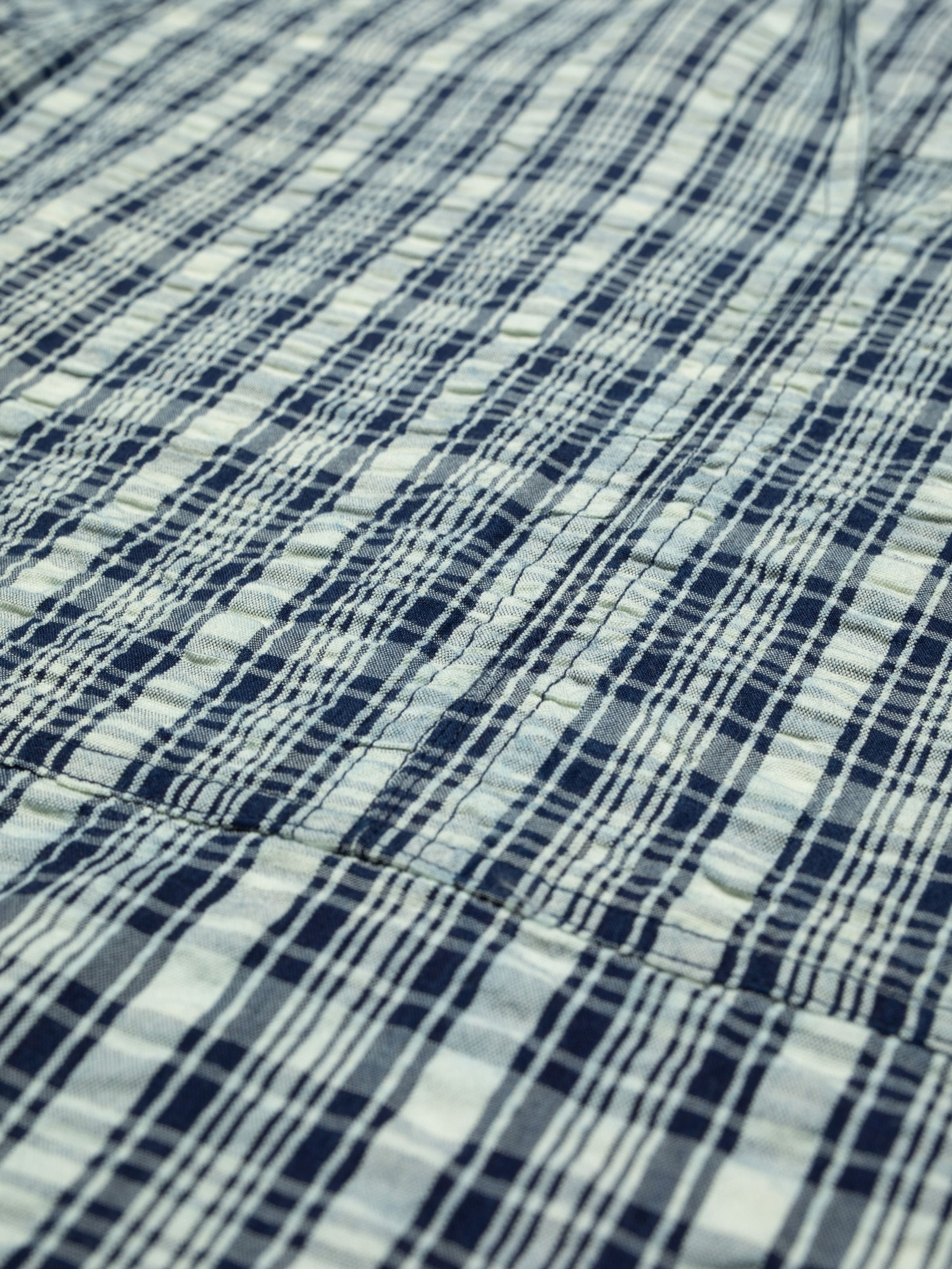 Ronja Dress Indigo Seersucker - Blue/Offwhite