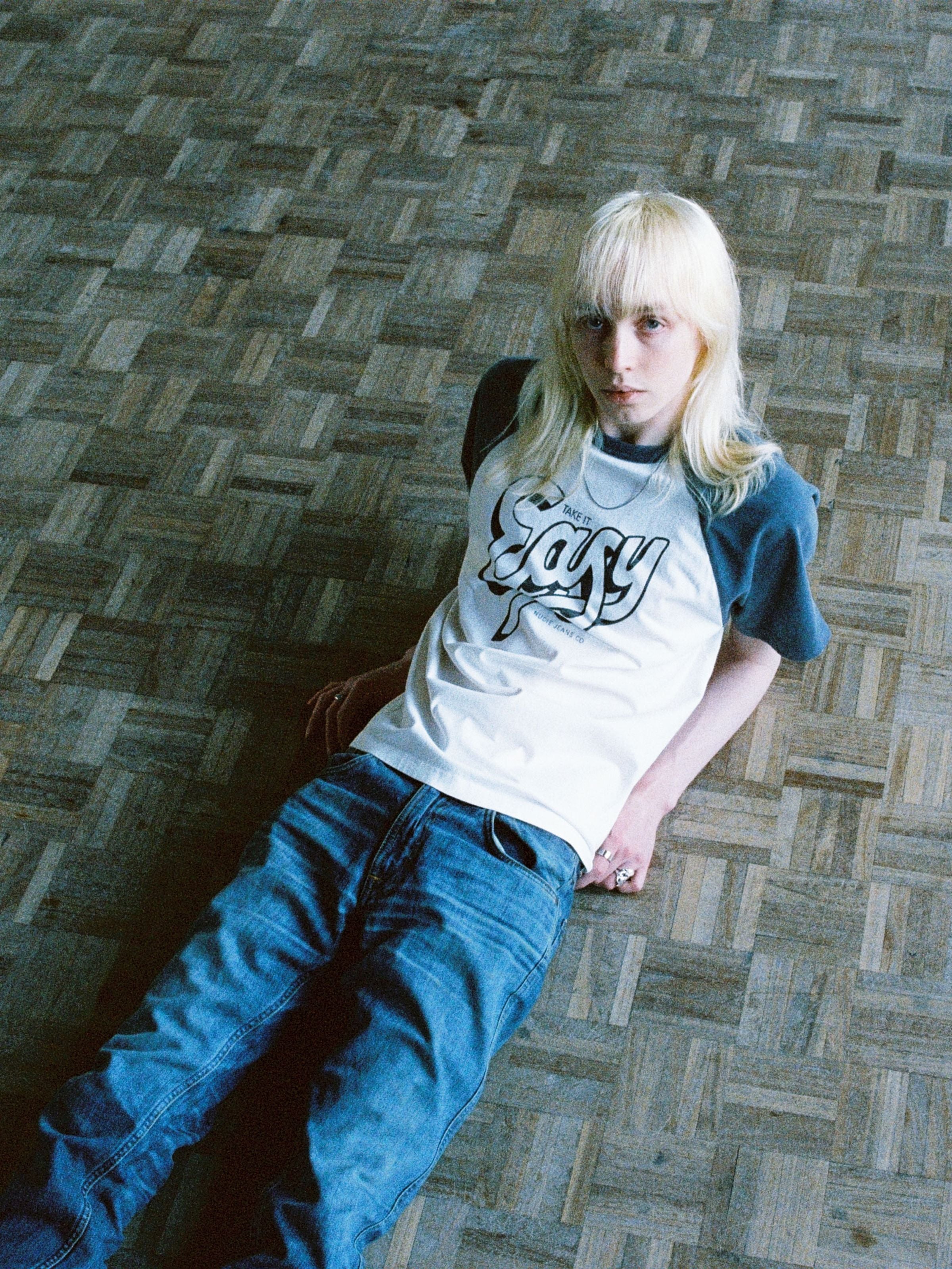 Roy Raglan T-Shirt Take It Easy - Offwhite/Black