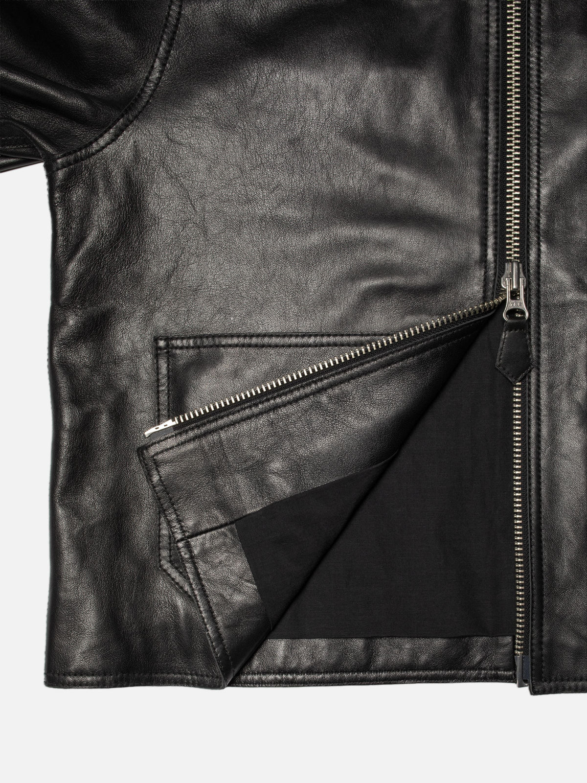 Anja Zip Jacket Leather - Black