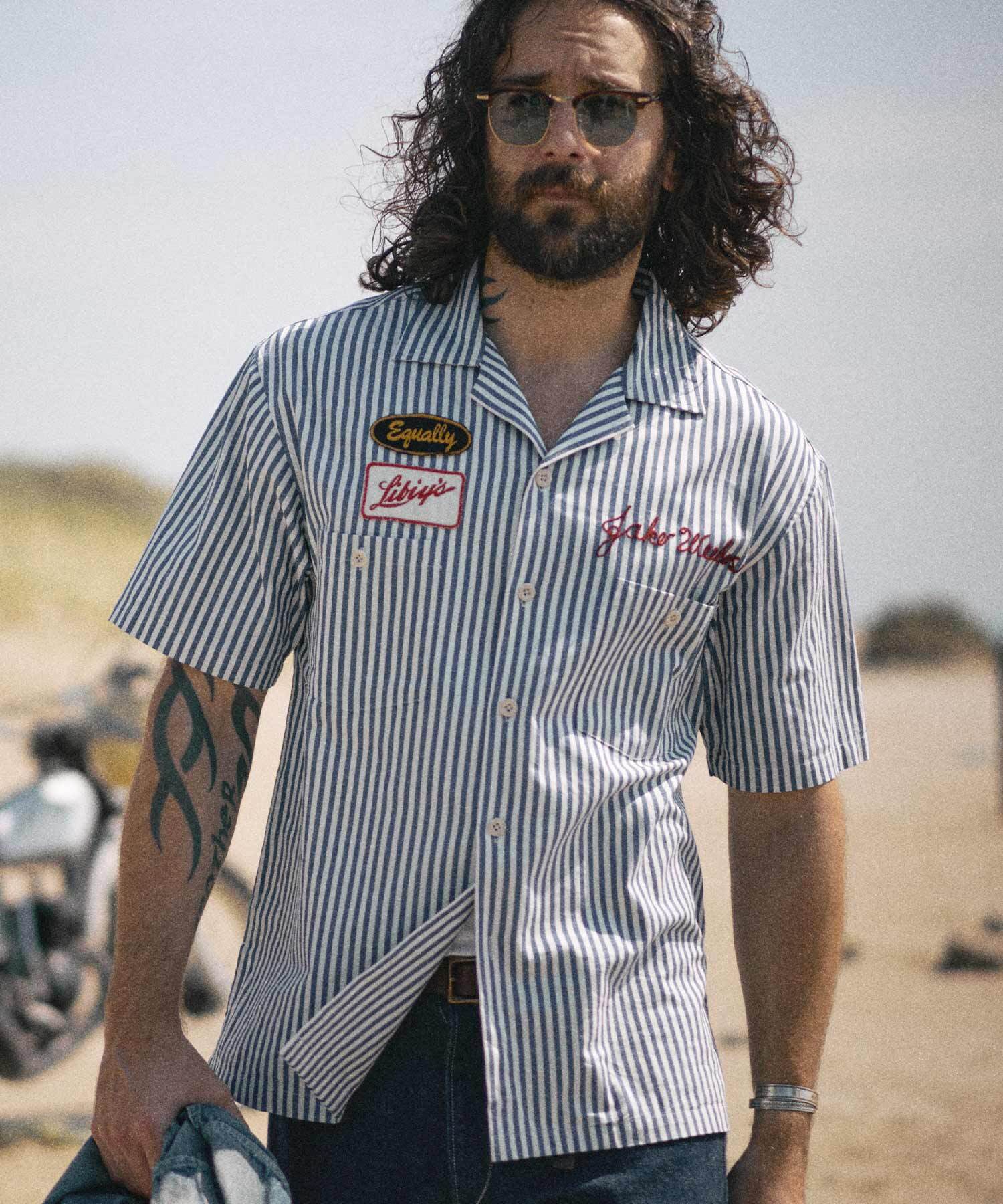 GS2549929 LIBIYS SERVICE MAN SHIRTS - BLUE STRIPE