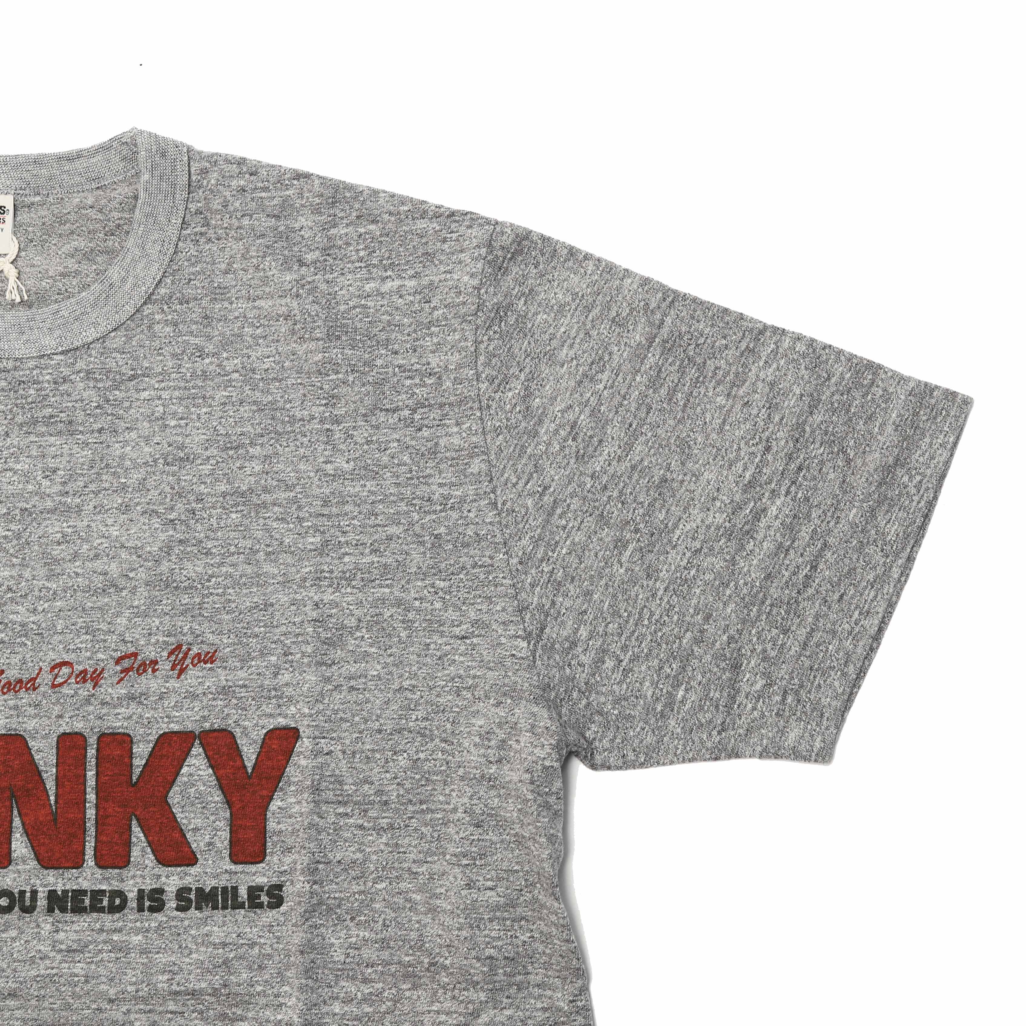 BR-26003 "TSURIAMI" CREW NECK S/S PRINT T-SHIRT (SPUNKY) - GRAY