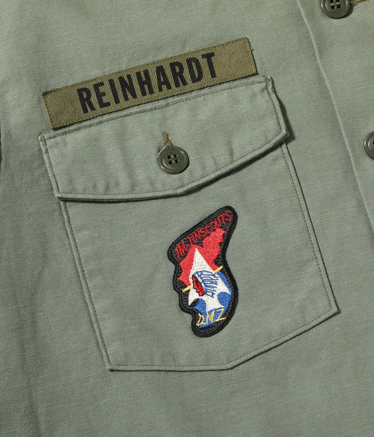 BR29586 SHIRT MAN'S COTTON SATEEN OLIVE GREEN SHADE107 “DEMILITARIZED ZONE” - DMZ