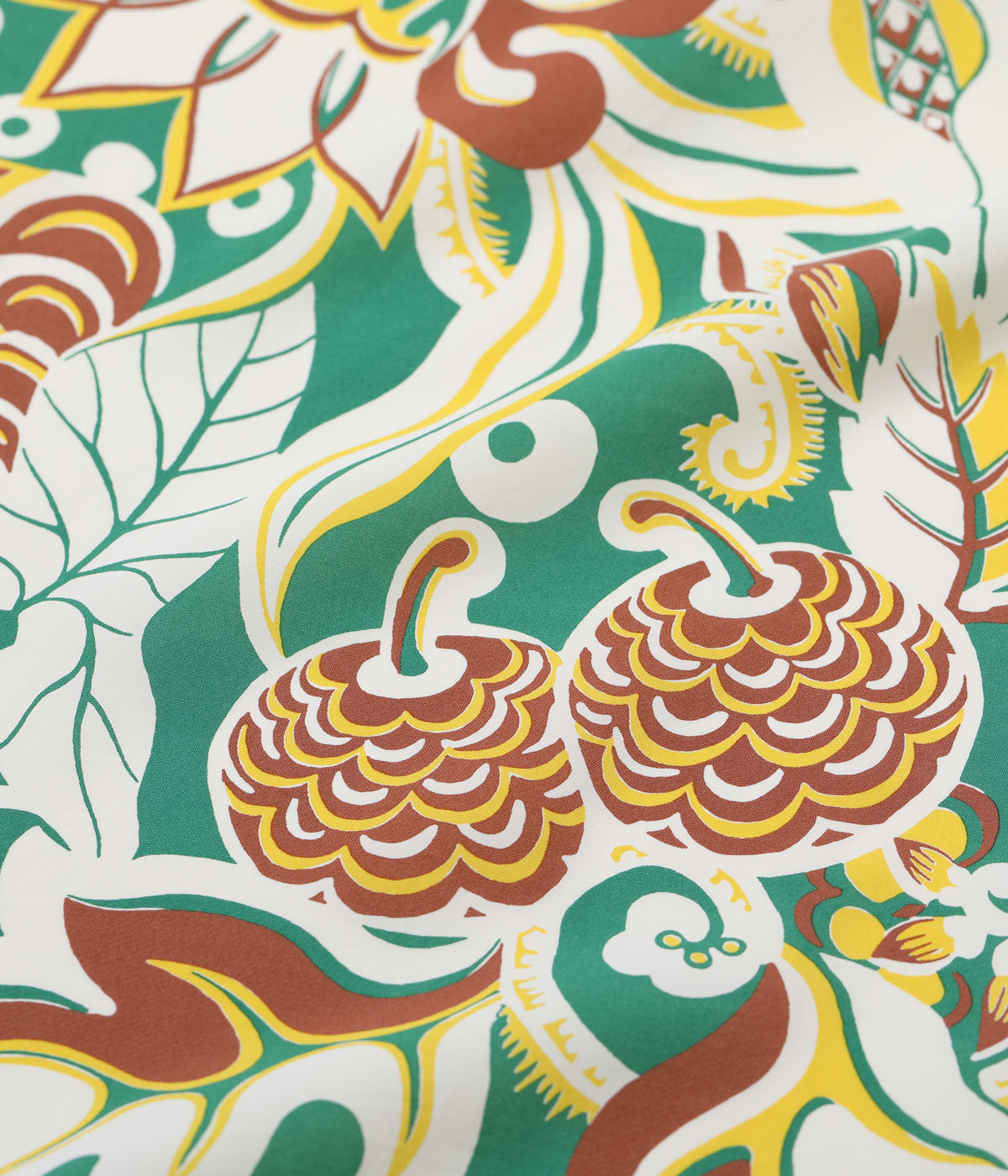 SS39430 RAYON HAWAIIAN SHIRT “FLOWER FIELD BORDER” - BROWN