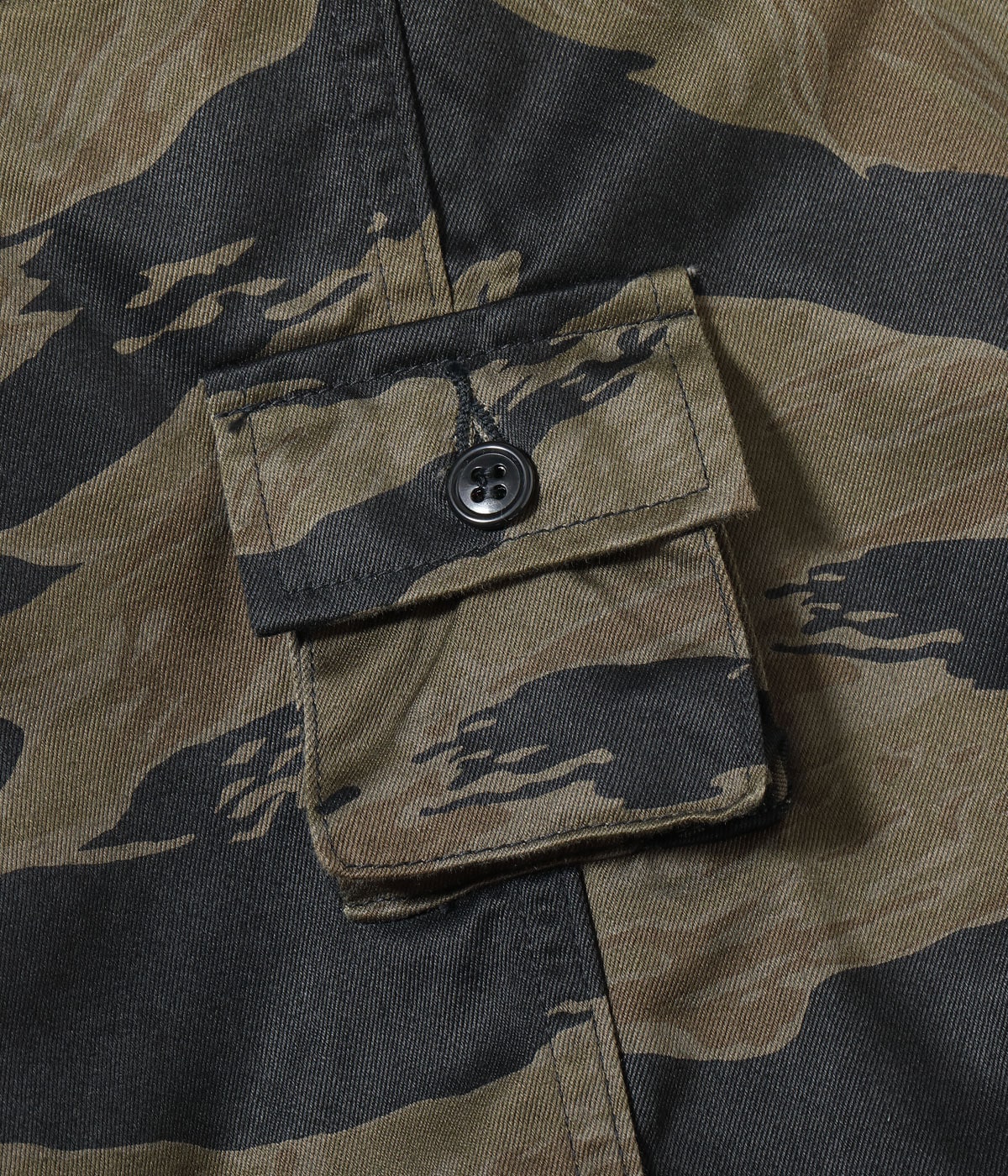 BR42594 WILLIAM GIBSON COLLECTION BLACK TIGER PATTERN TROUSERS OVER DYE - BLACK