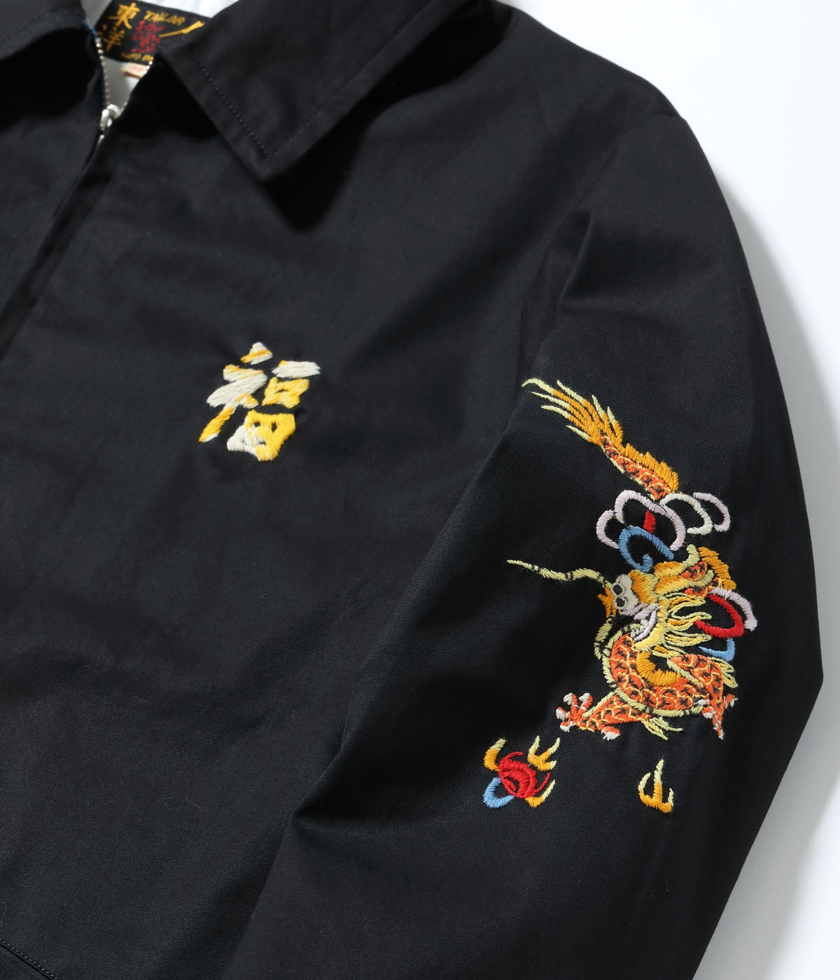 TT15879 Late 1960s Style Cotton Vietnam Jacket “DRAGON” - BLACK