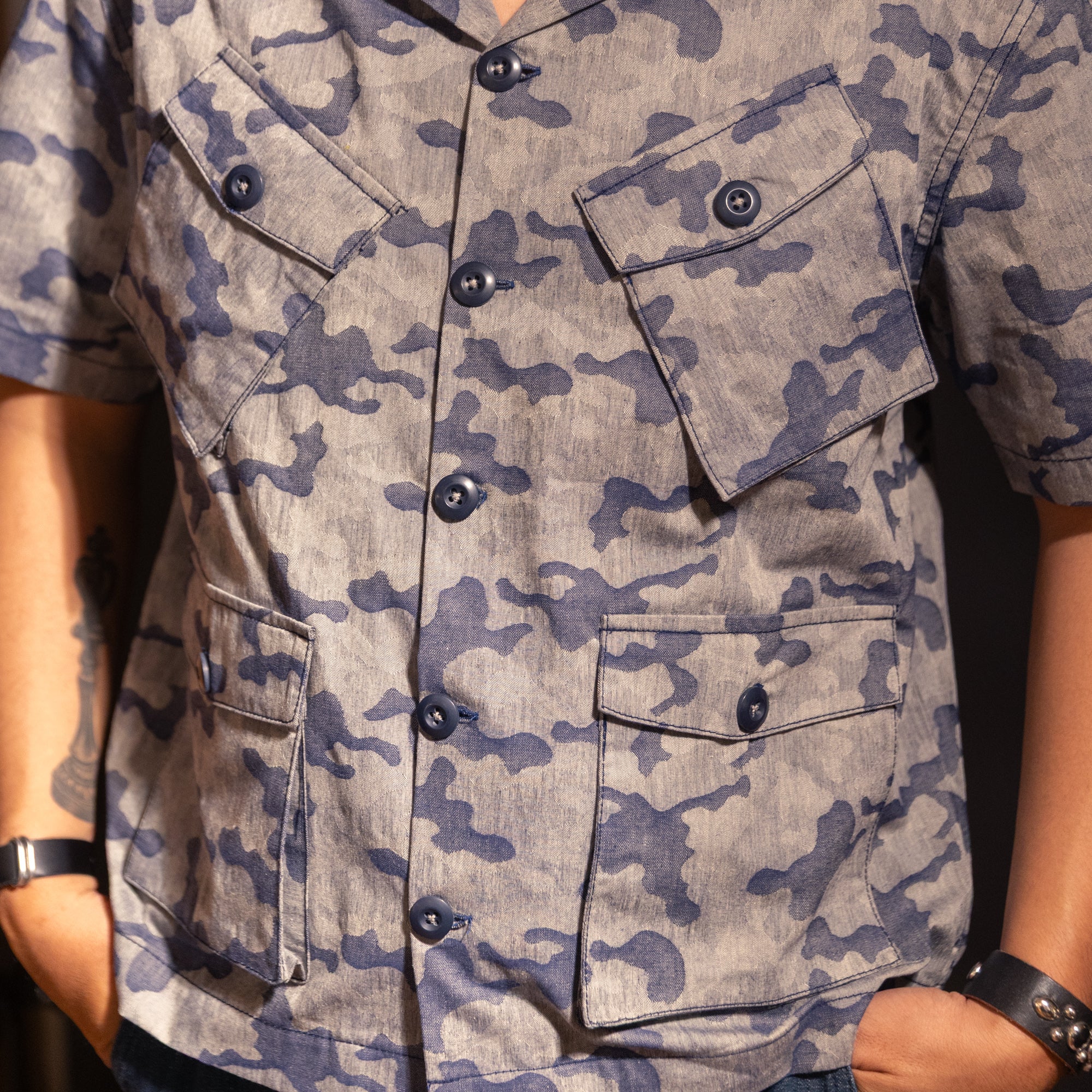 Tropical Oveshirt - Chambray camo