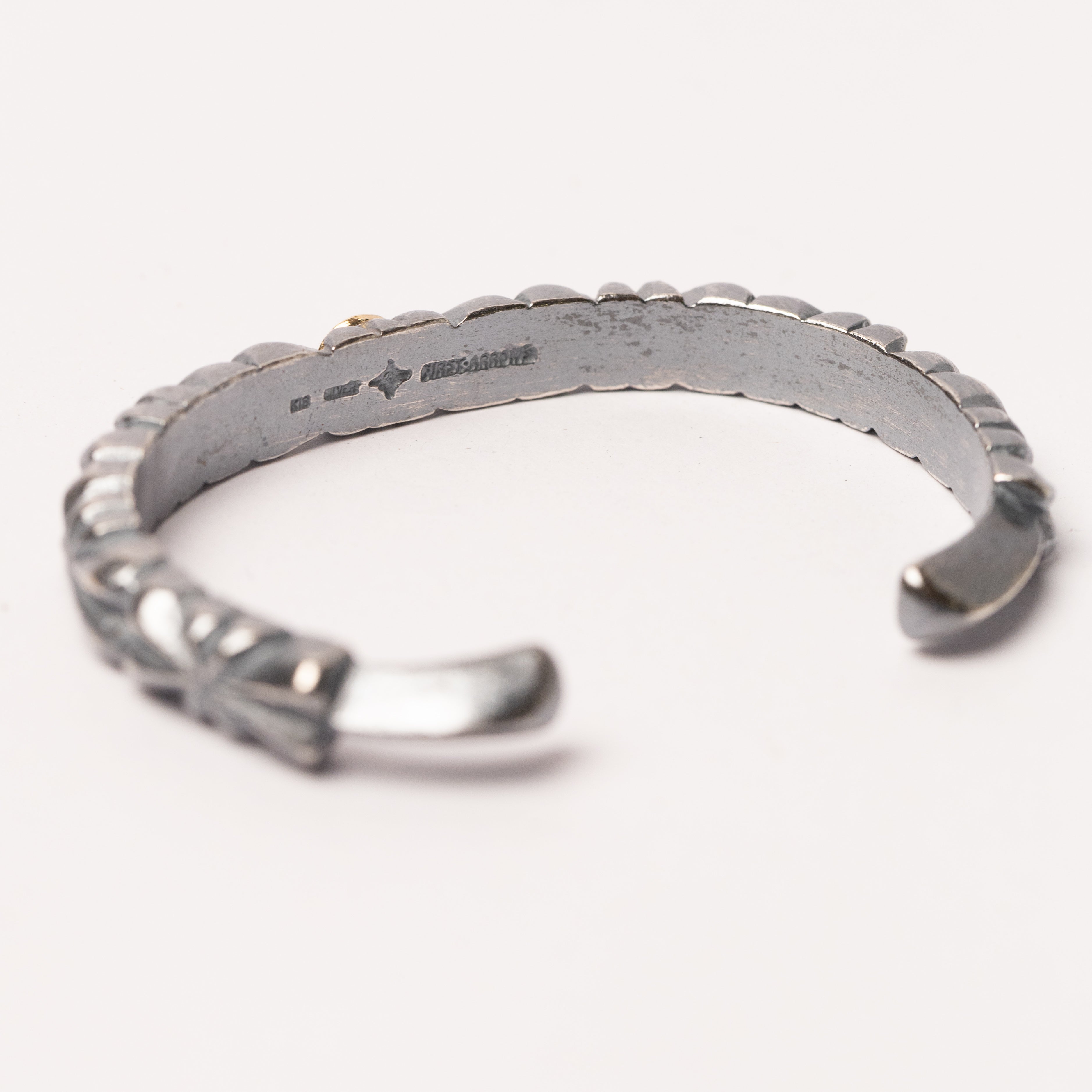 BR-285 Butterfly Sandcast Plain Bangle A (S) with K18