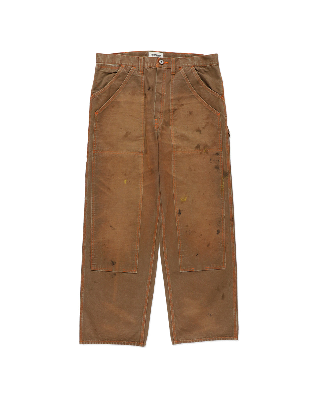 BROWN DUCK DOUBLE KNEE PANTS AGED - BROWN