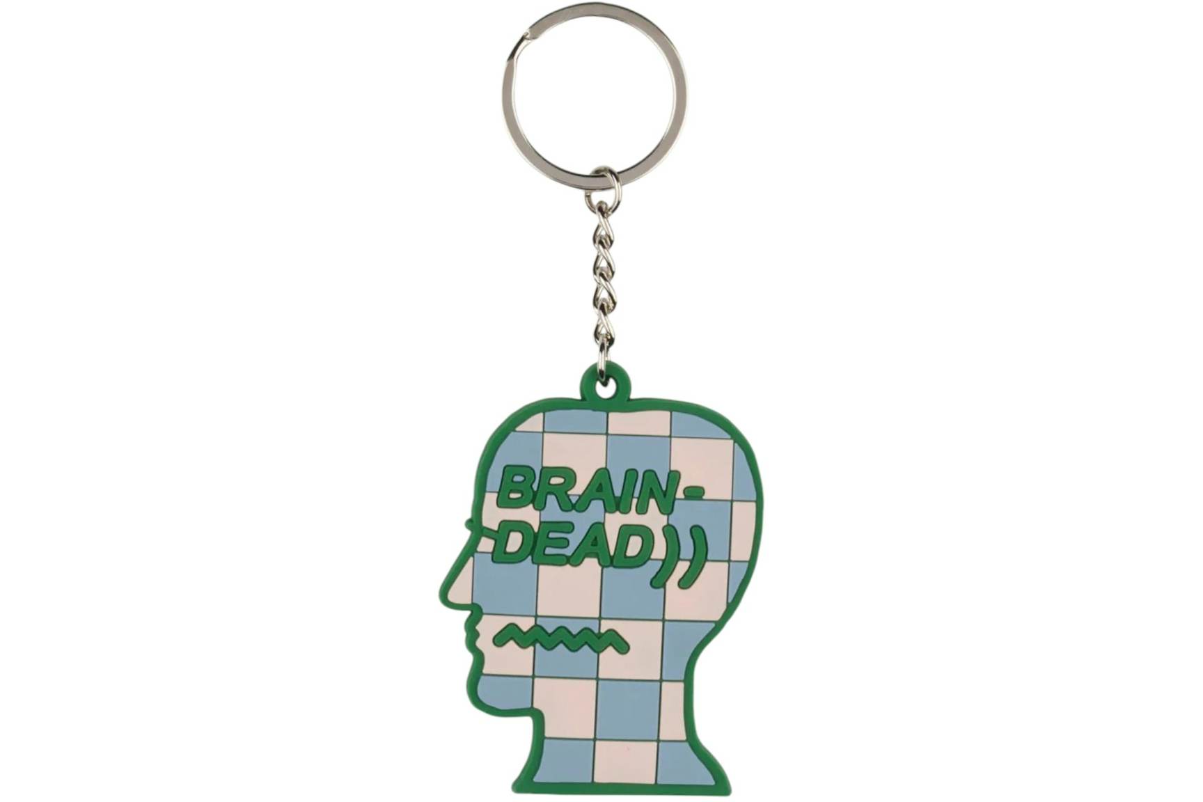 Logohead Keychain Checkered - Green/Multi