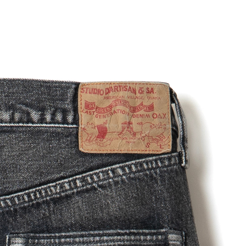 D1891UB USED Washed Regular Straight Jeans - USED BLACK