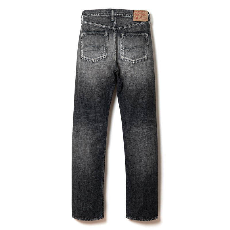 D1891UB USED Washed Regular Straight Jeans - USED BLACK