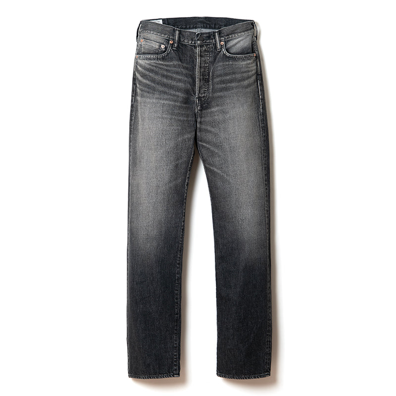 D1891UB USED Washed Regular Straight Jeans - USED BLACK