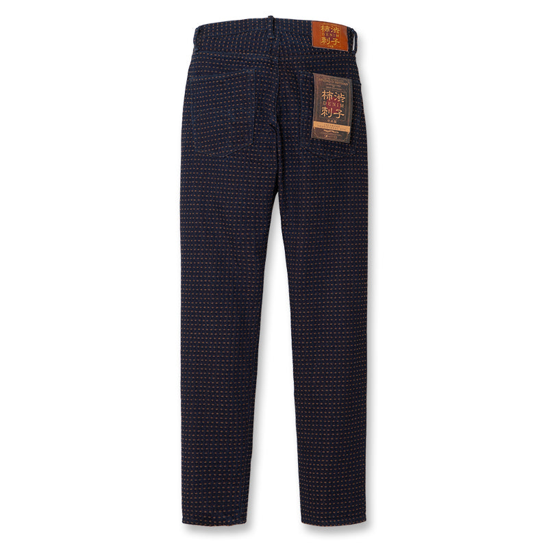 D1897 Persimmon tannin sashiko jeans - INDIGO