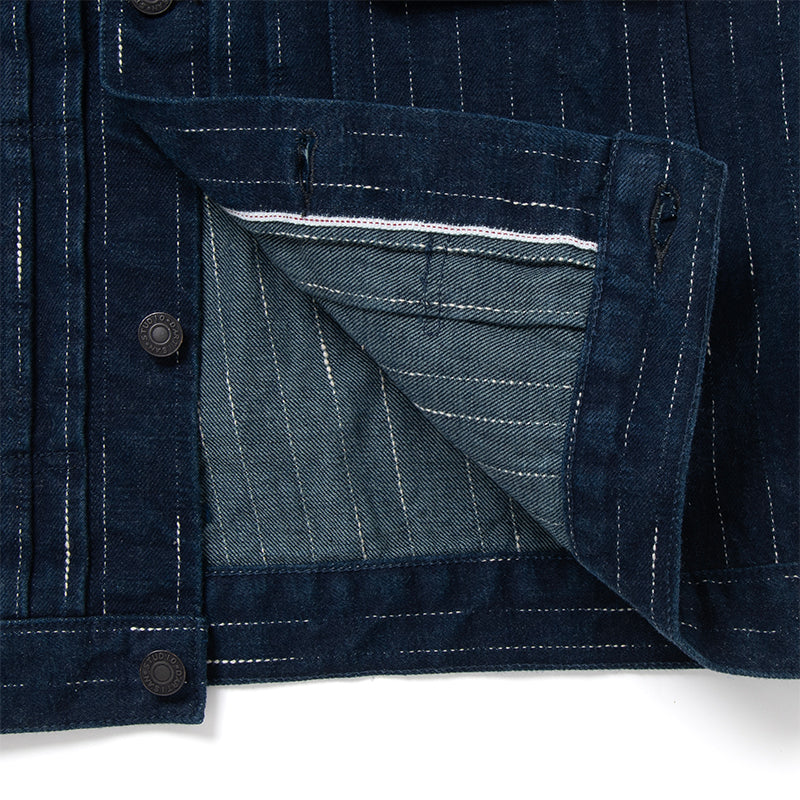 D4589 RAIN Kasuri Denim Jacket - INDIGO