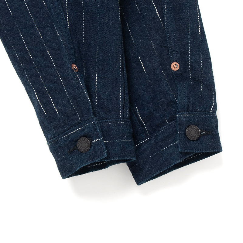 D4589 RAIN Kasuri Denim Jacket - INDIGO