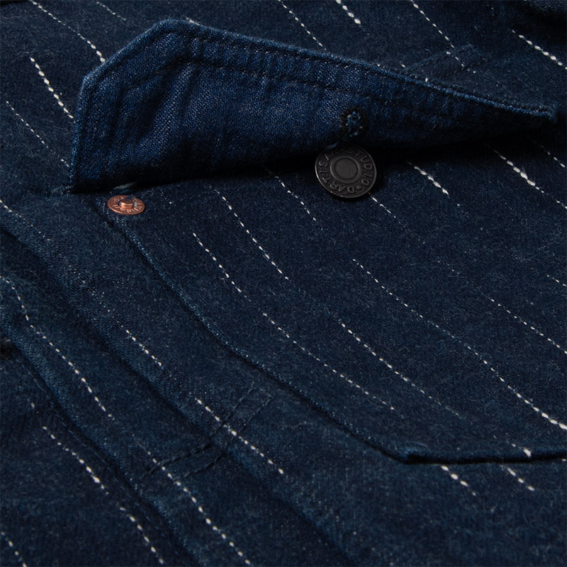 D4589 RAIN Kasuri Denim Jacket - INDIGO