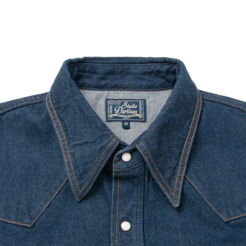 D5701 Natural indigo denim western shirt - INDIGO