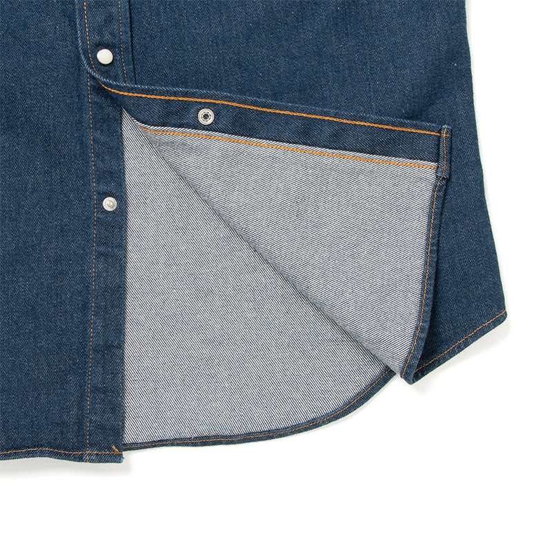 D5701 Natural indigo denim western shirt - INDIGO