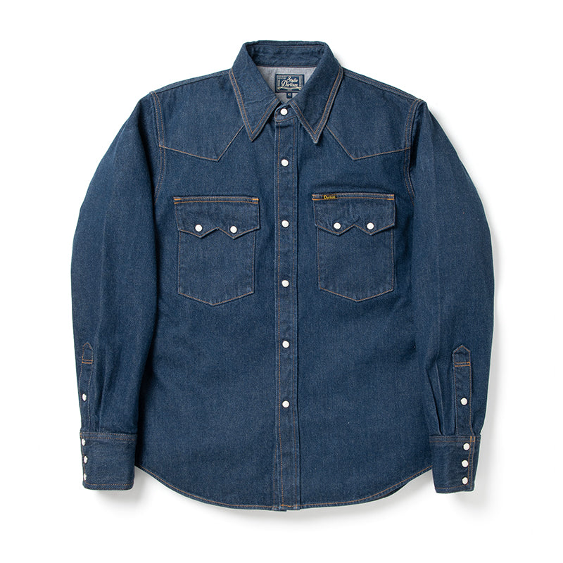 D5701 Natural indigo denim western shirt - INDIGO