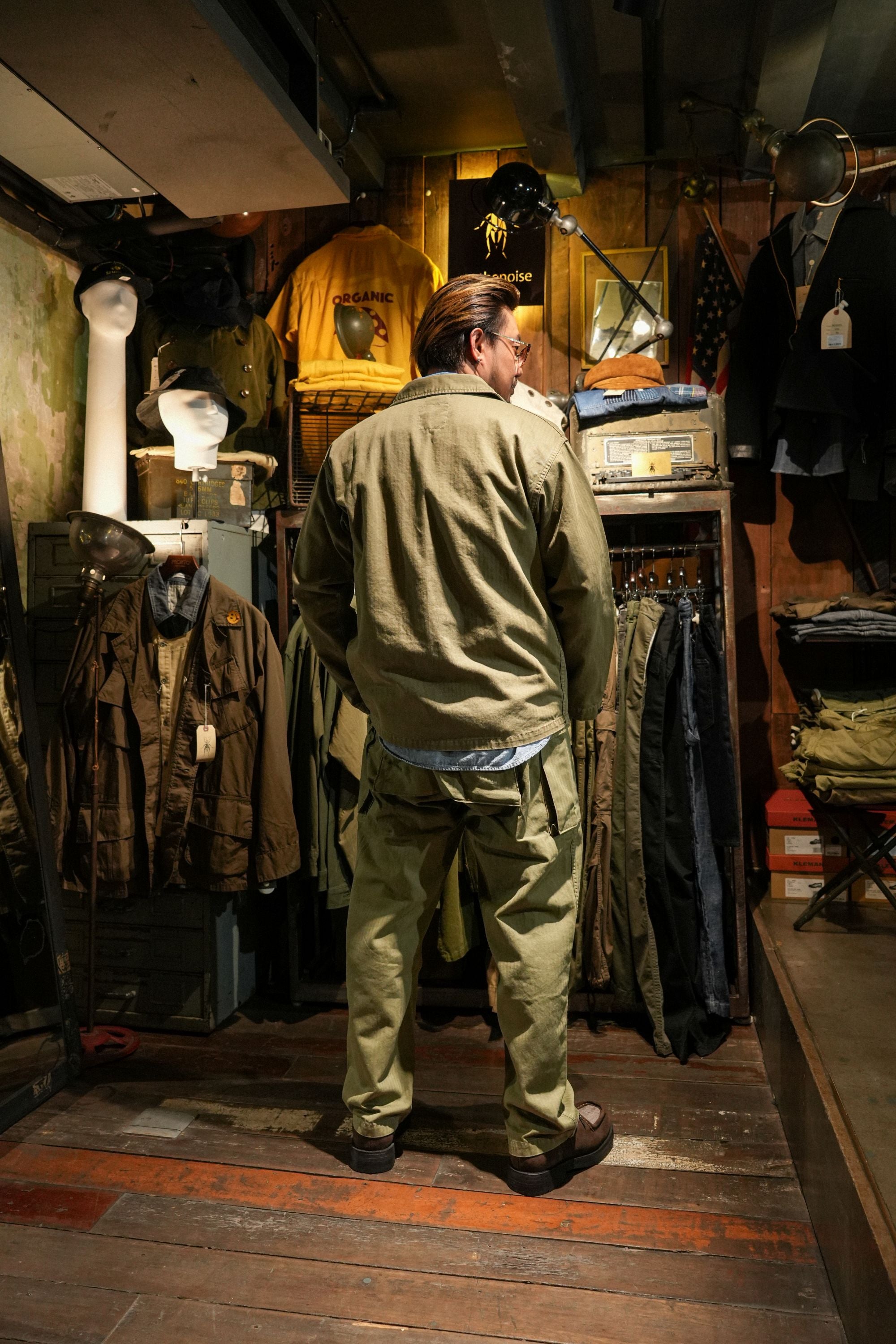 HBT P-43 TYPE STONE-WASH STENCILED(PW) JACKET TYPE 2 - GREEN