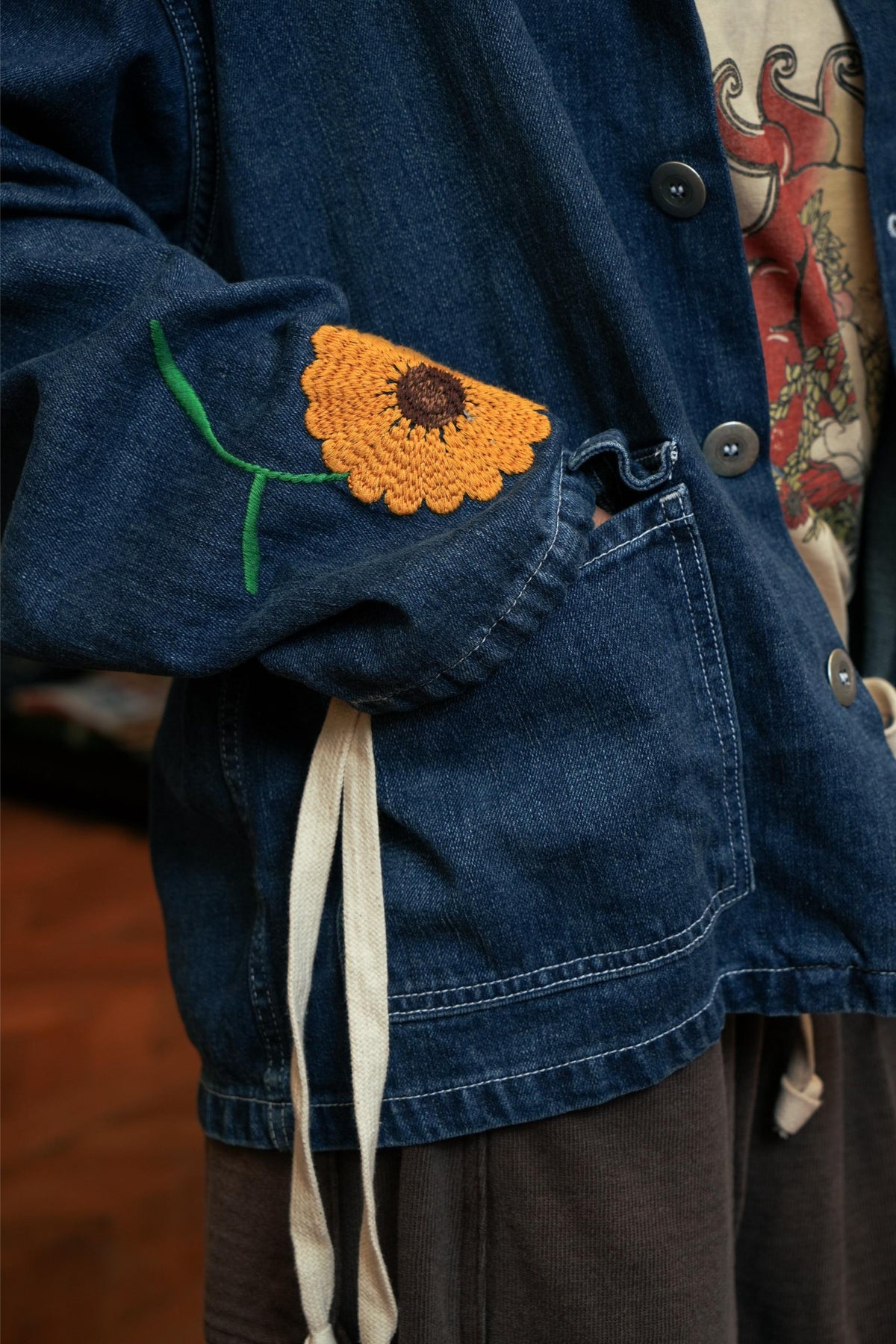 SUNFLOWER FIELDS DENIM JACKET - MID RINSE