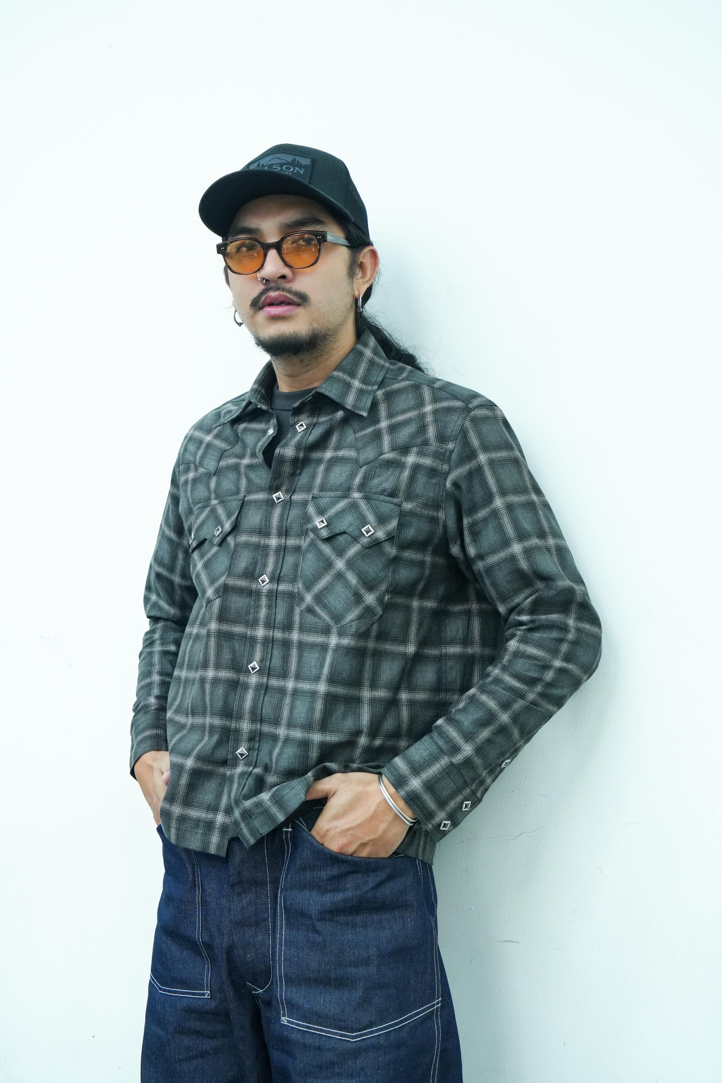 Mod Western Shirt - Printed Black JP Chambray