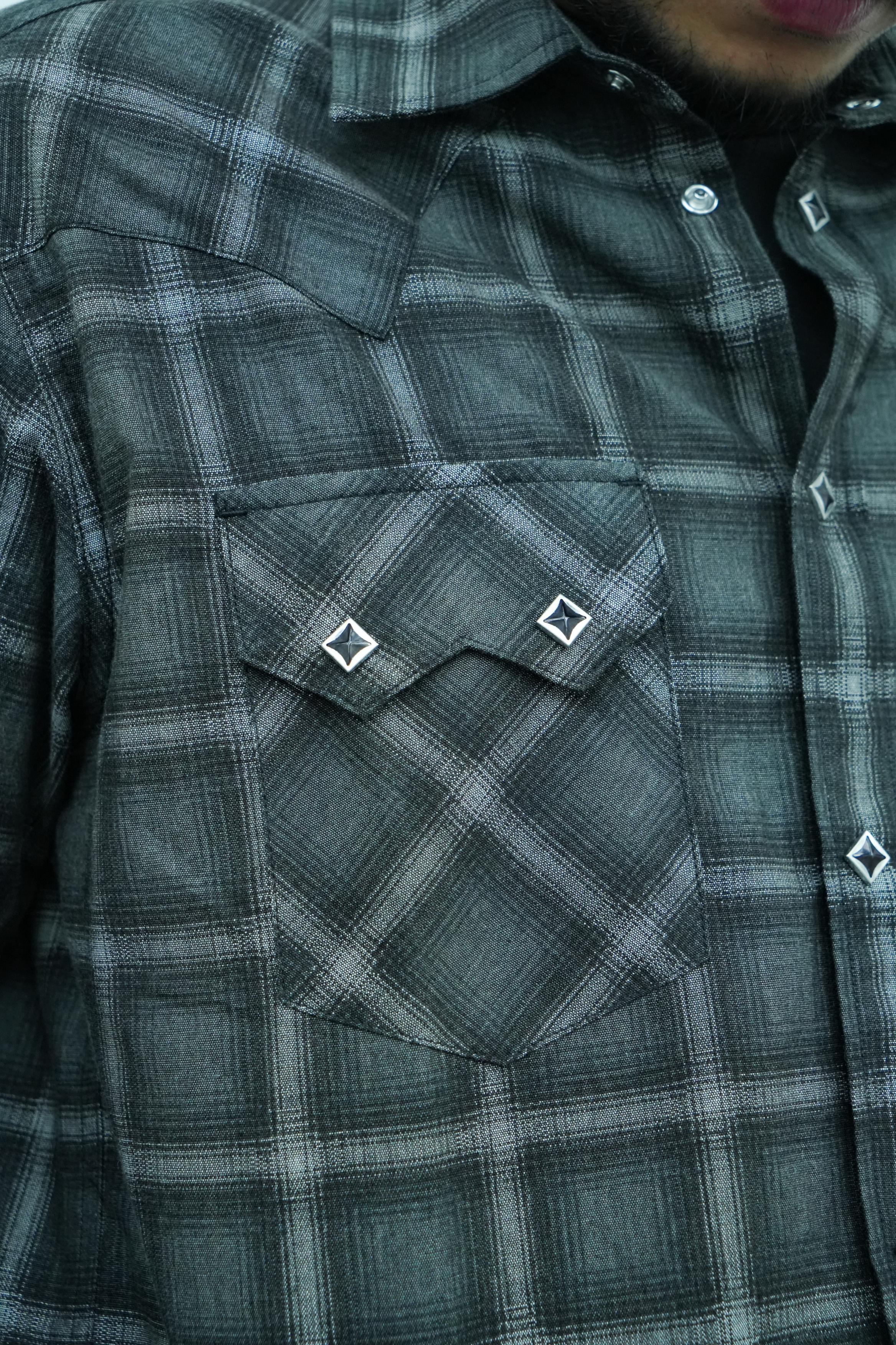 Mod Western Shirt - Printed Black JP Chambray
