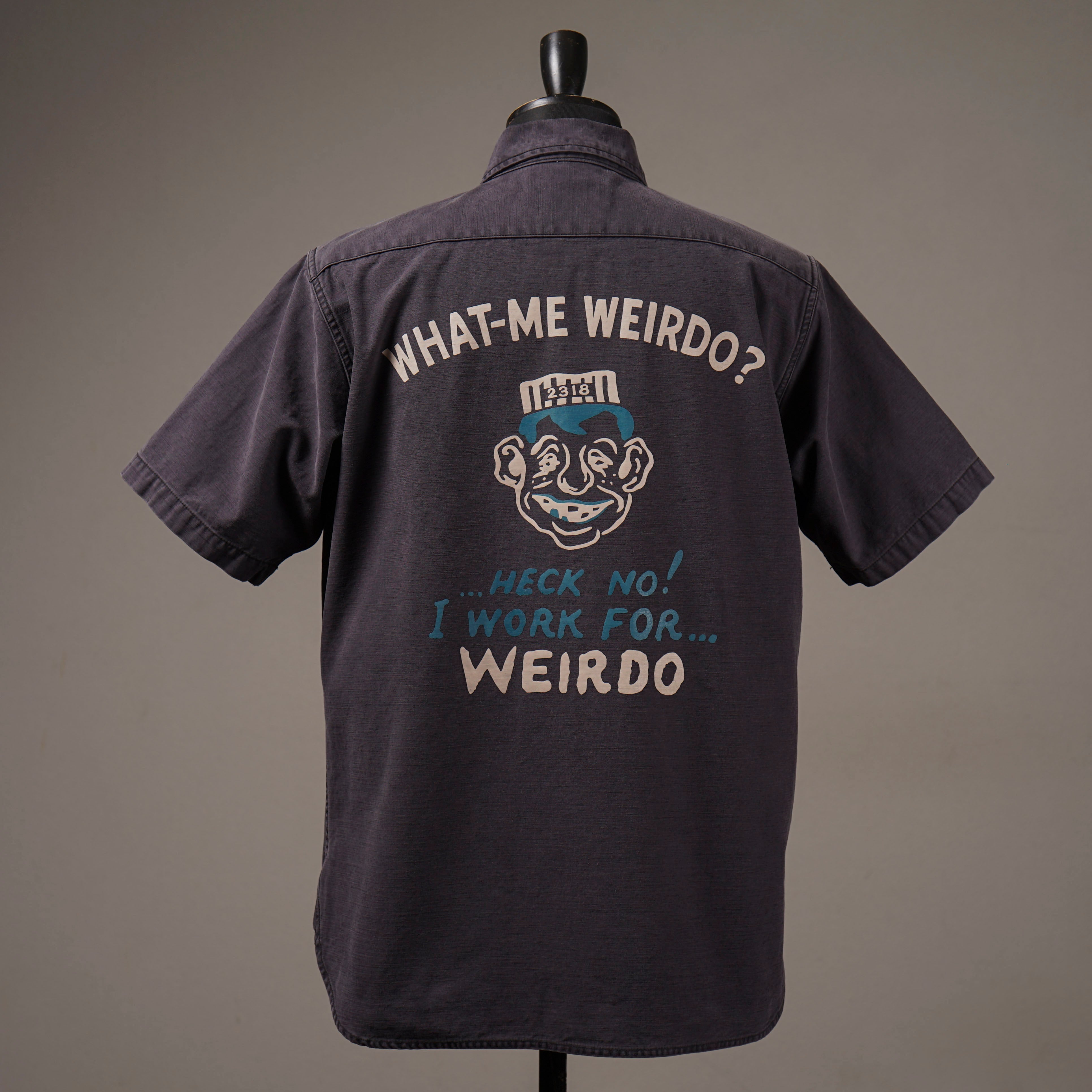 WHAT-ME WEIRDO? - S/S WORK SHIRTS - BLACK